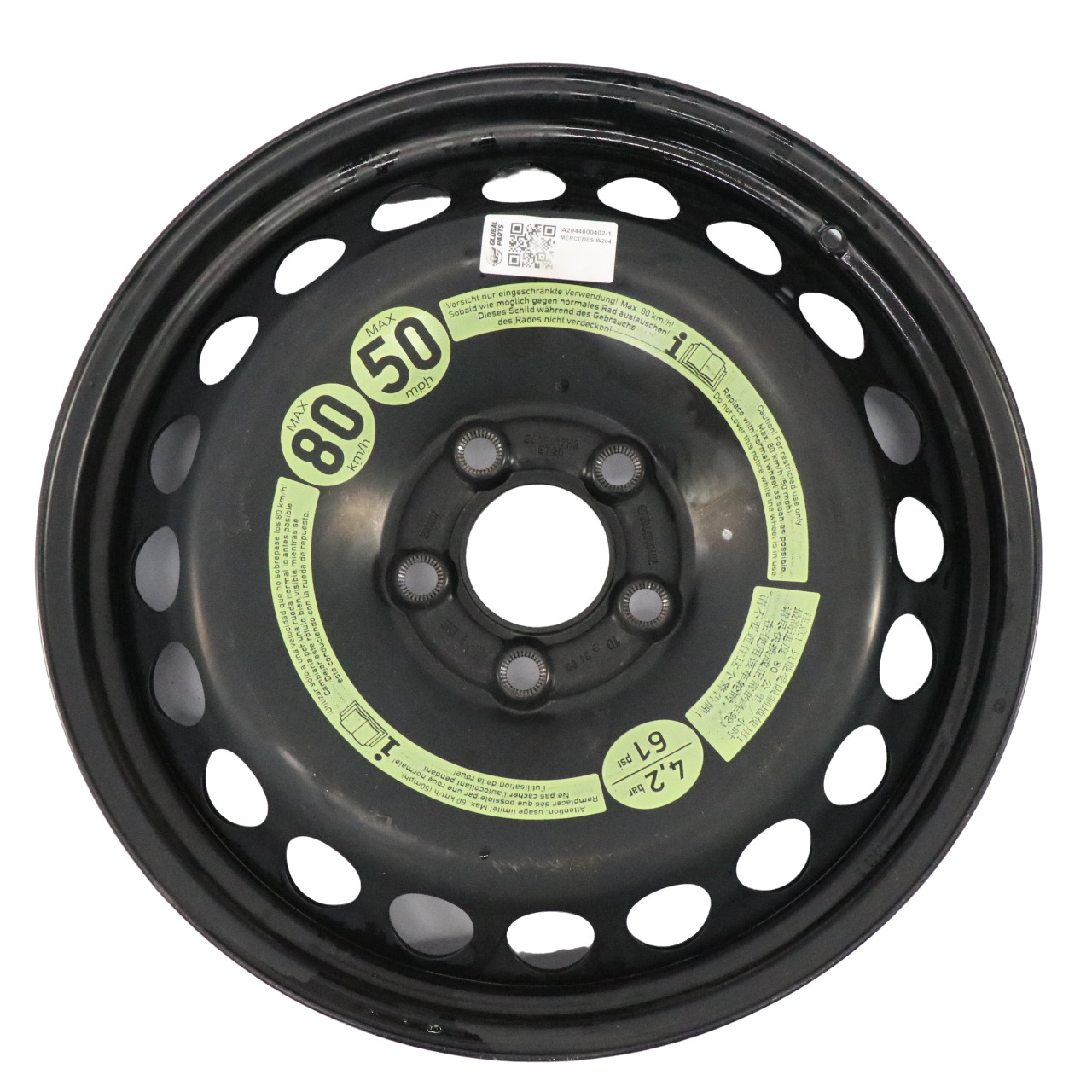 Mercedes W204 Roue de secours acier R17 3,5J 17" ET:20 A2044000402