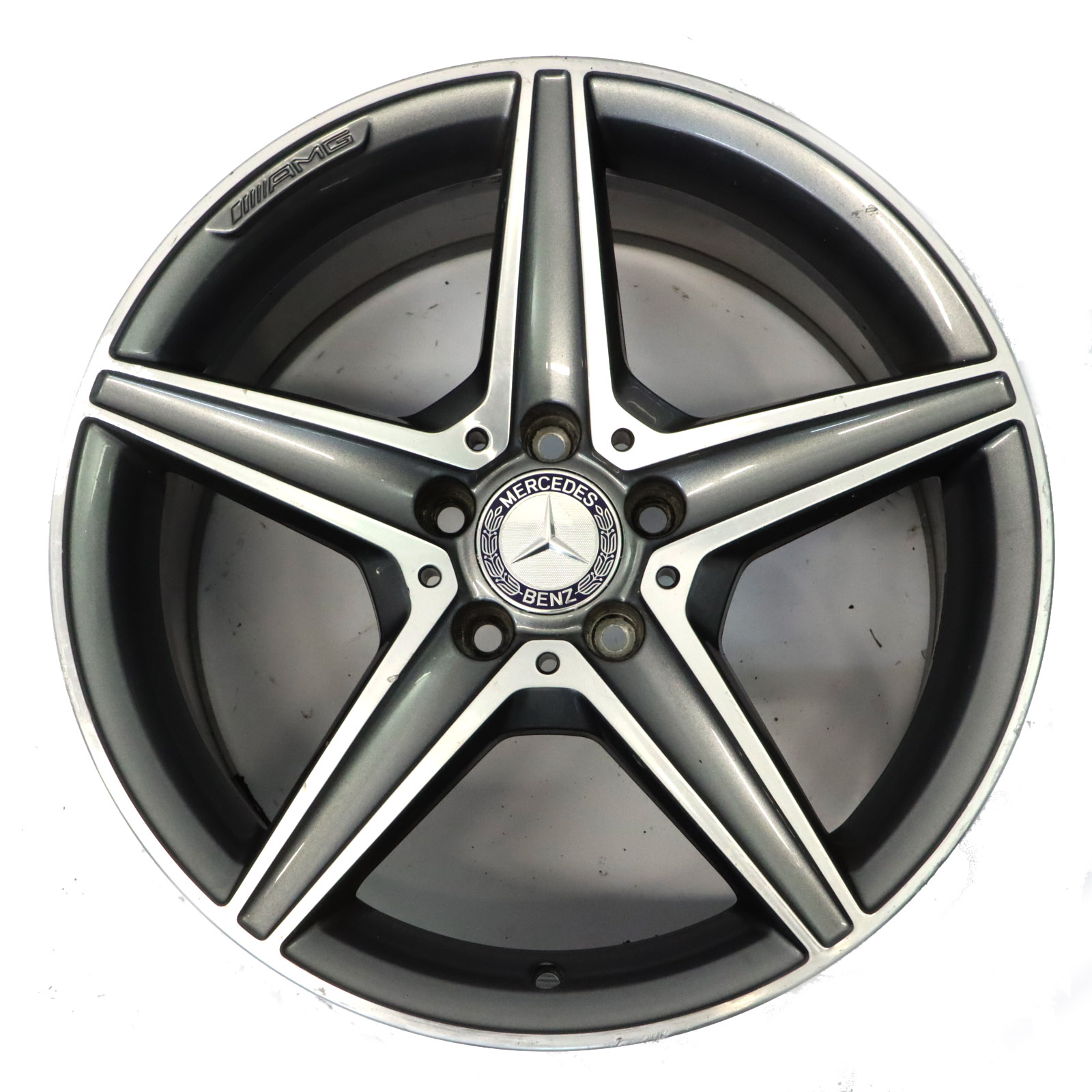 Mercedes W205 Himalaya Grey AMG Alloy Wheel Rim 5 Spoke 18" 8,5J A2054011200