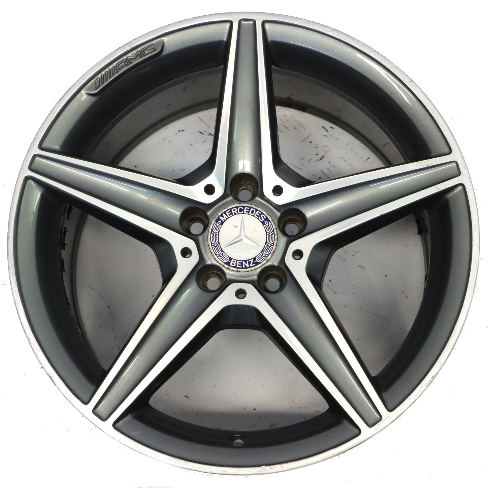 Mercedes W205 Himalaya Grey AMG Alloy Wheel Rim 5 Spoke 18" 8,5J A2054011200