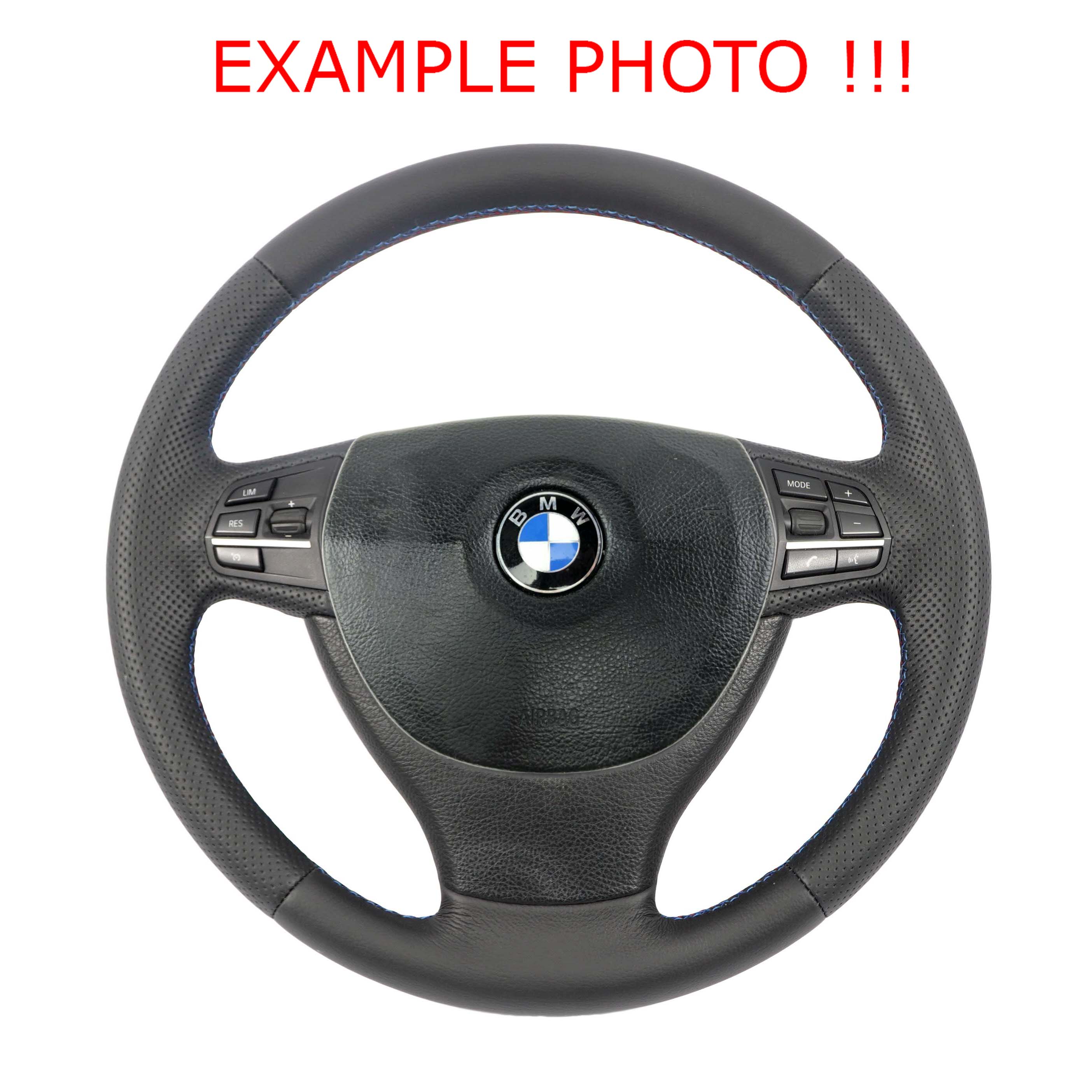 BMW F01 F07 Gt F10 F11 Neuf en Cuir Noir Volant Cuir Tris Couleurs Fils