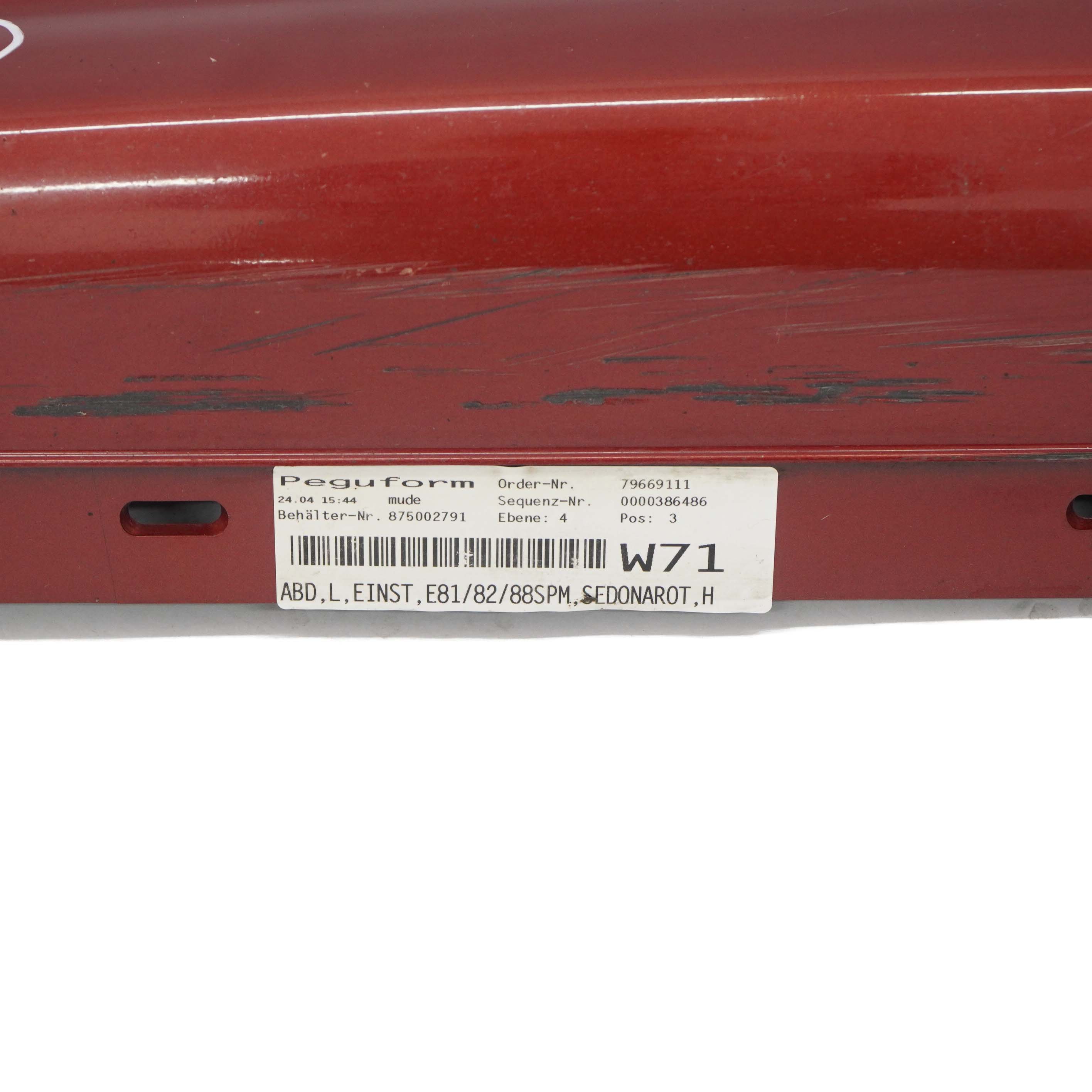 BMW E81 Side Skirt M Sport Sill Strip Trim Panel Left E82 Sedonarot Red A79