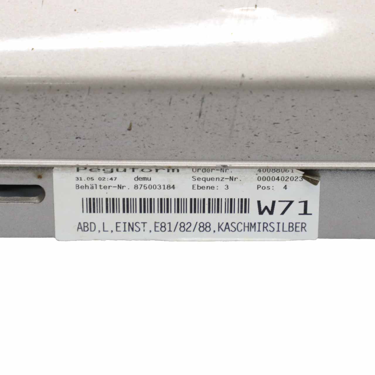 Jupe Latérale BMW E81 E82 E88 Bas de Porte Gauche Kaschmirsilber Argent - A72