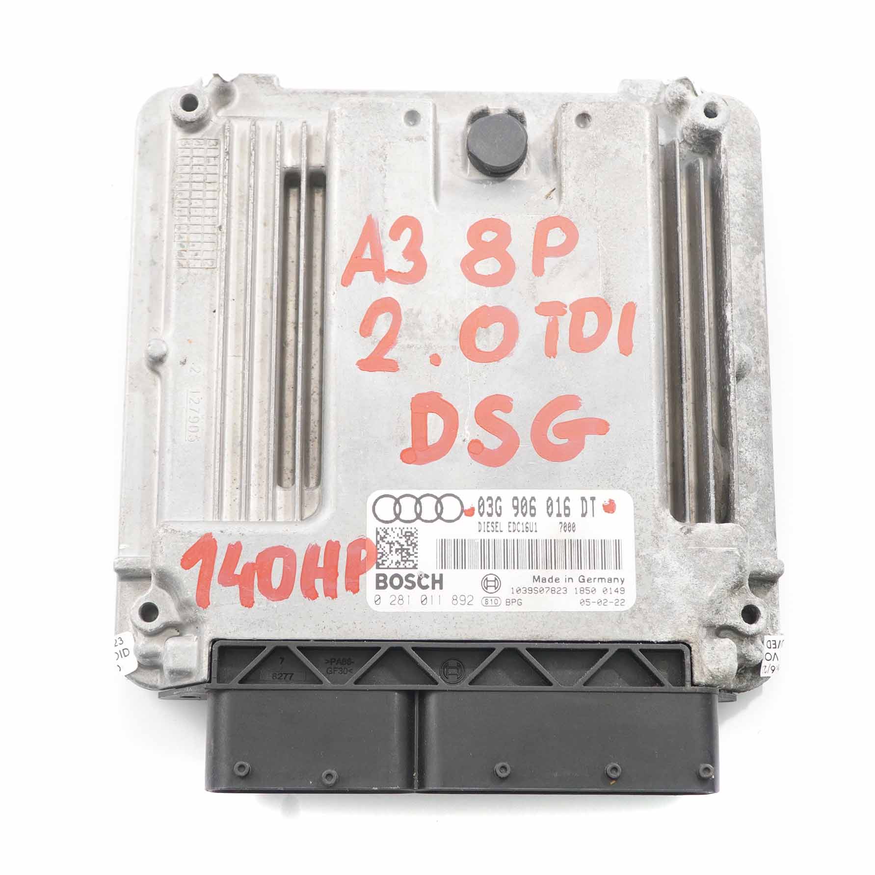 Audi A3 8P 2.0 TDI 140HP Diesel Engine Control Unit ECU Module DSG 03G906016DT