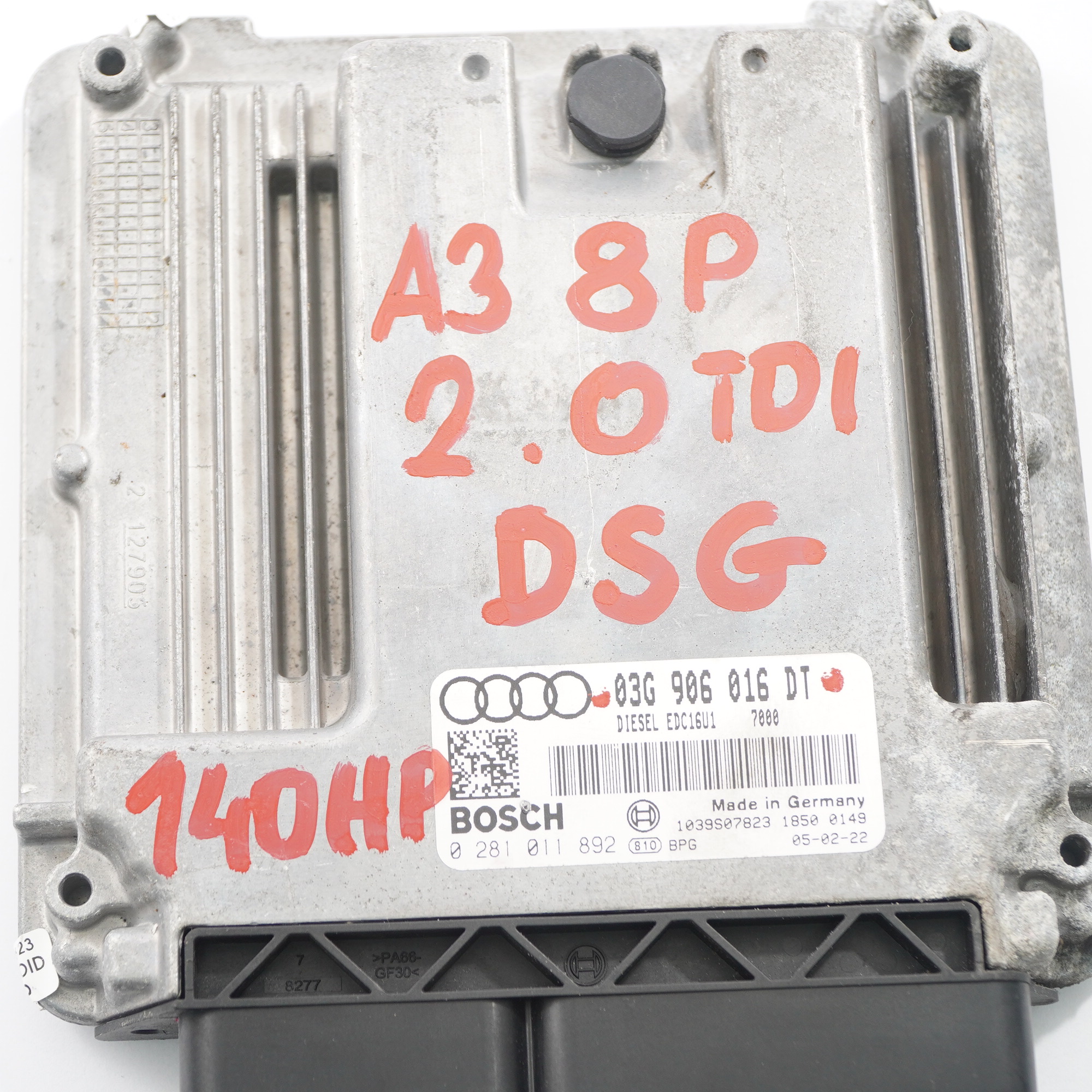 Audi A3 8P 2.0 TDI 140HP Diesel Engine Control Unit ECU Module DSG 03G906016DT