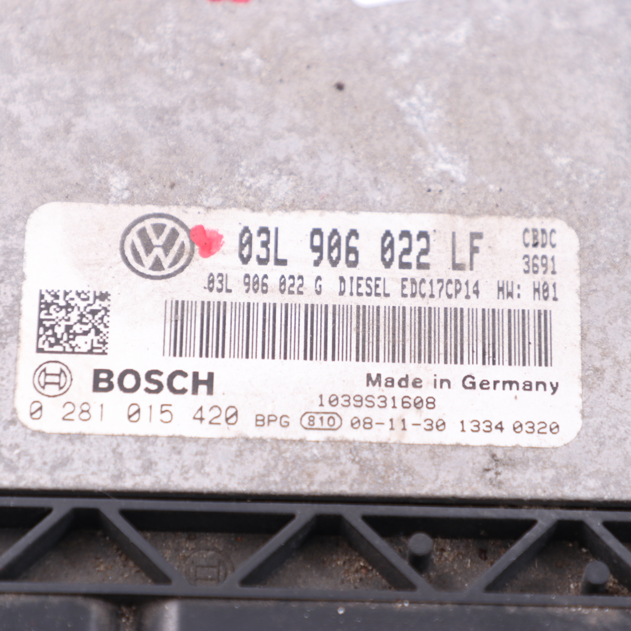 VW Golf 6 2.0 TDI  CBD Unité de contrôle du moteur ECU Manuel 03L906022LF