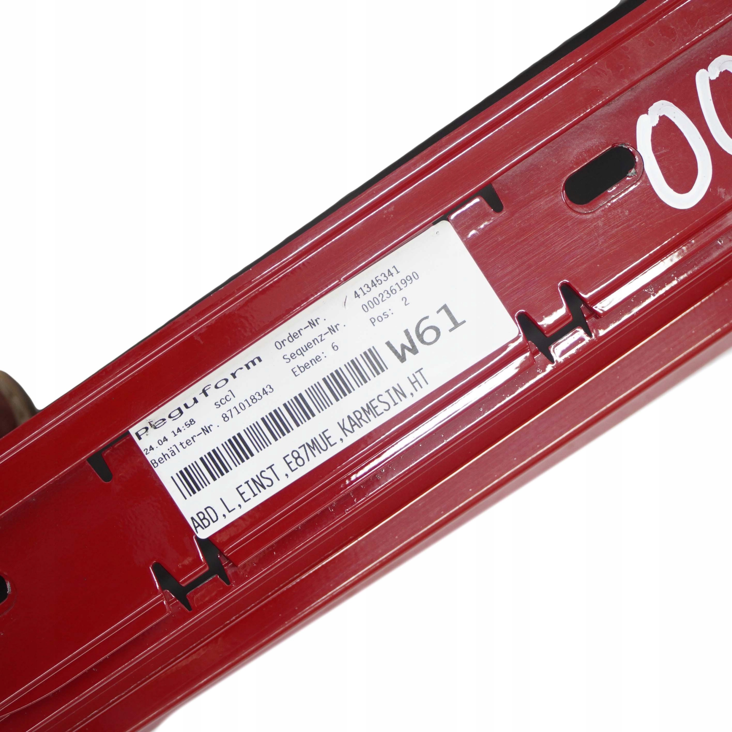 BMW E87 LCI Bas de Porte Couverture Seuil A Gauche Rouge Carmin Rouge - A61