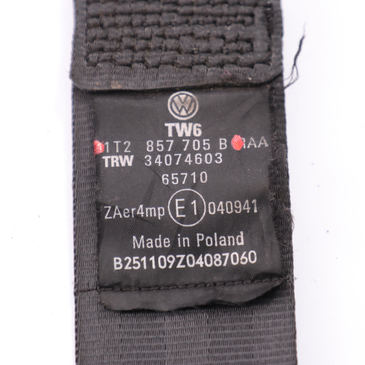 VW Volkswagen Touran Ceinture de sécurité avant gauche Noir 1T2857705B