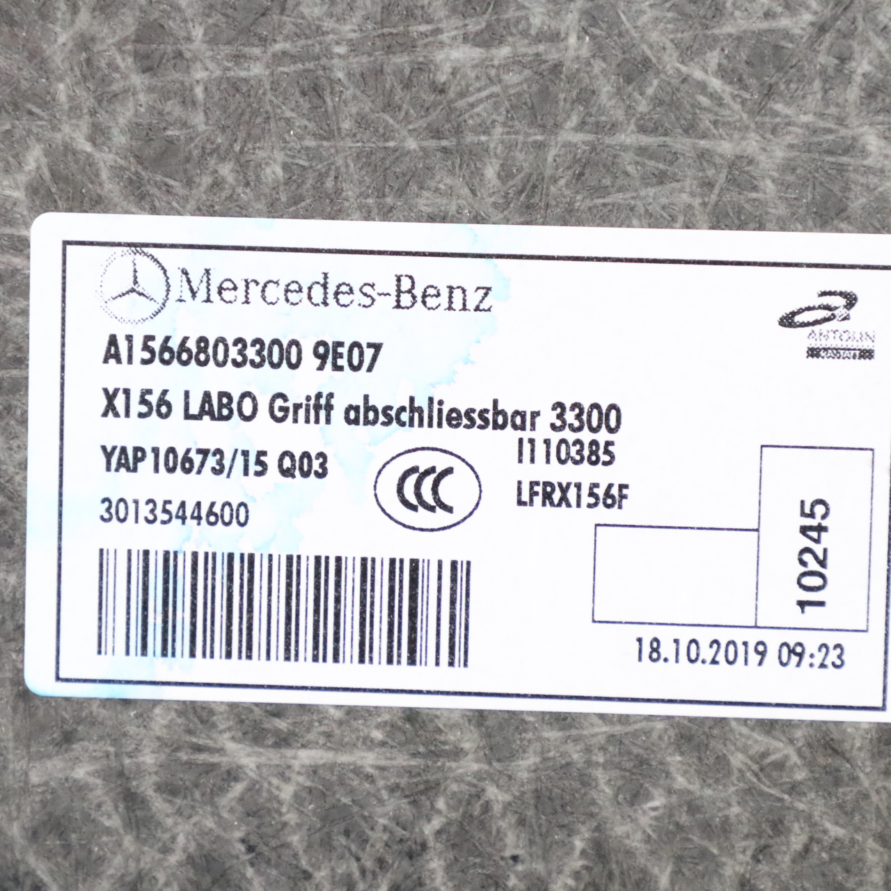 Mercedes GLA X156 Tapis coffre Tapis sol Tapis panneau A1566803300