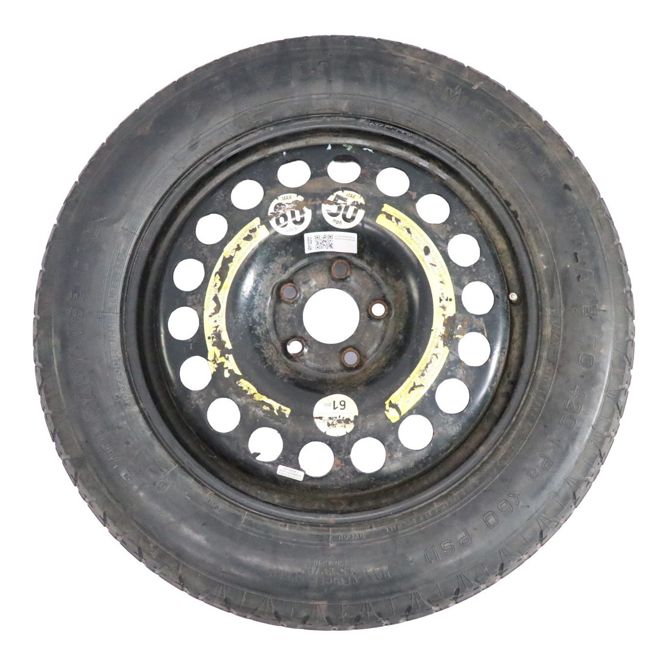 Mercedes W164 W166 Roue de secours Acier 18" 4J Pneu R18 155/90 A1644000002