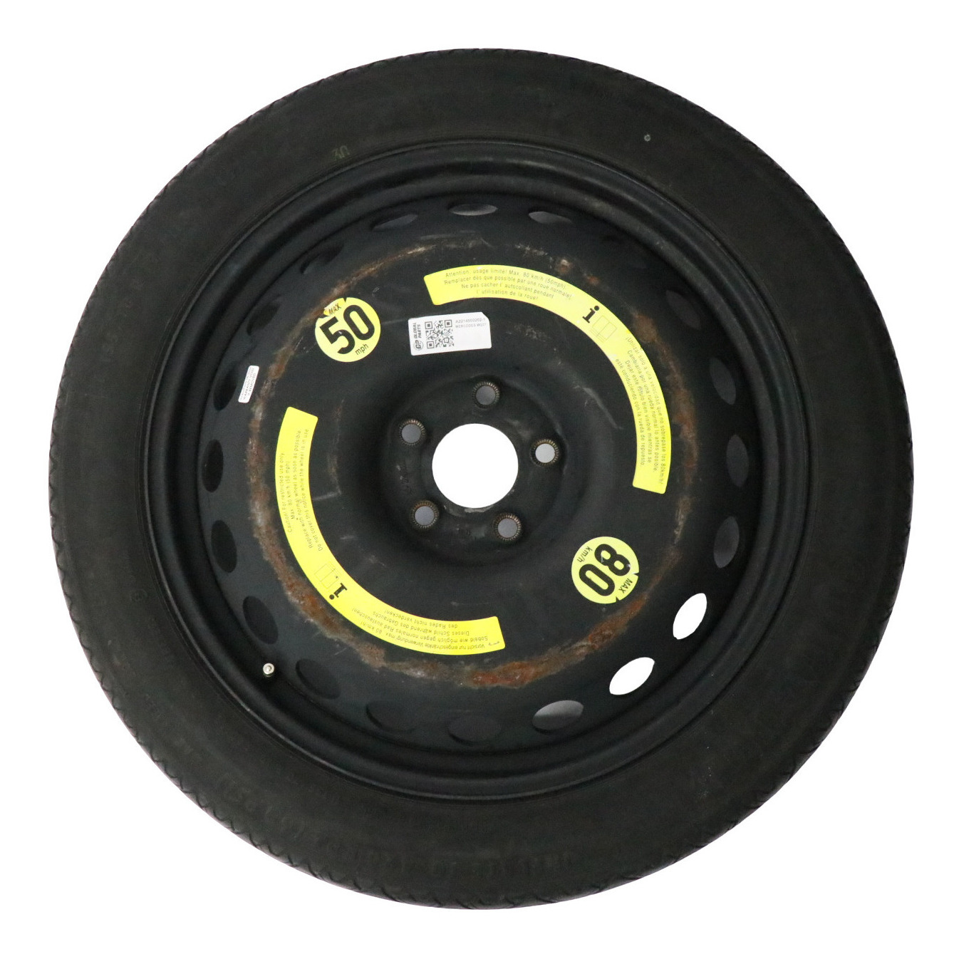 Mercedes W221 Compact Roue de secours Acier R19 Pneu 155/70 A2214000202