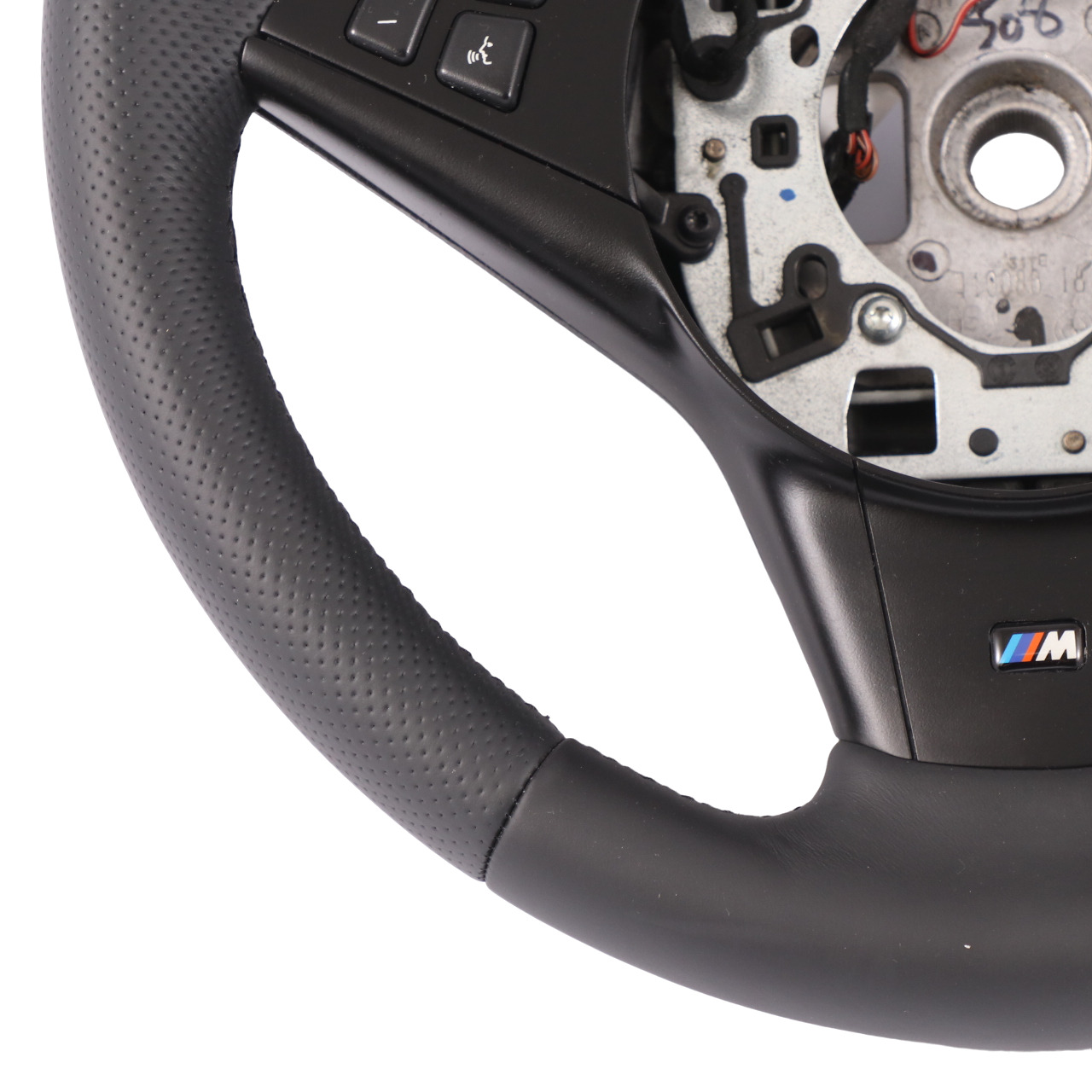 BMW E60 E61 E63 E64 NEW Leather M-Sport Steering Wheel Black Thread