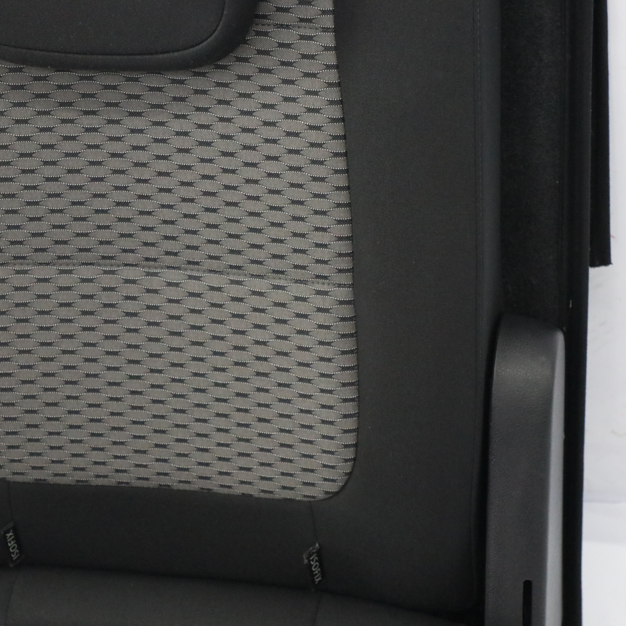 VW Volkswagen Sharan 7N Siège arrière droit Tissu intérieur Noir Gris