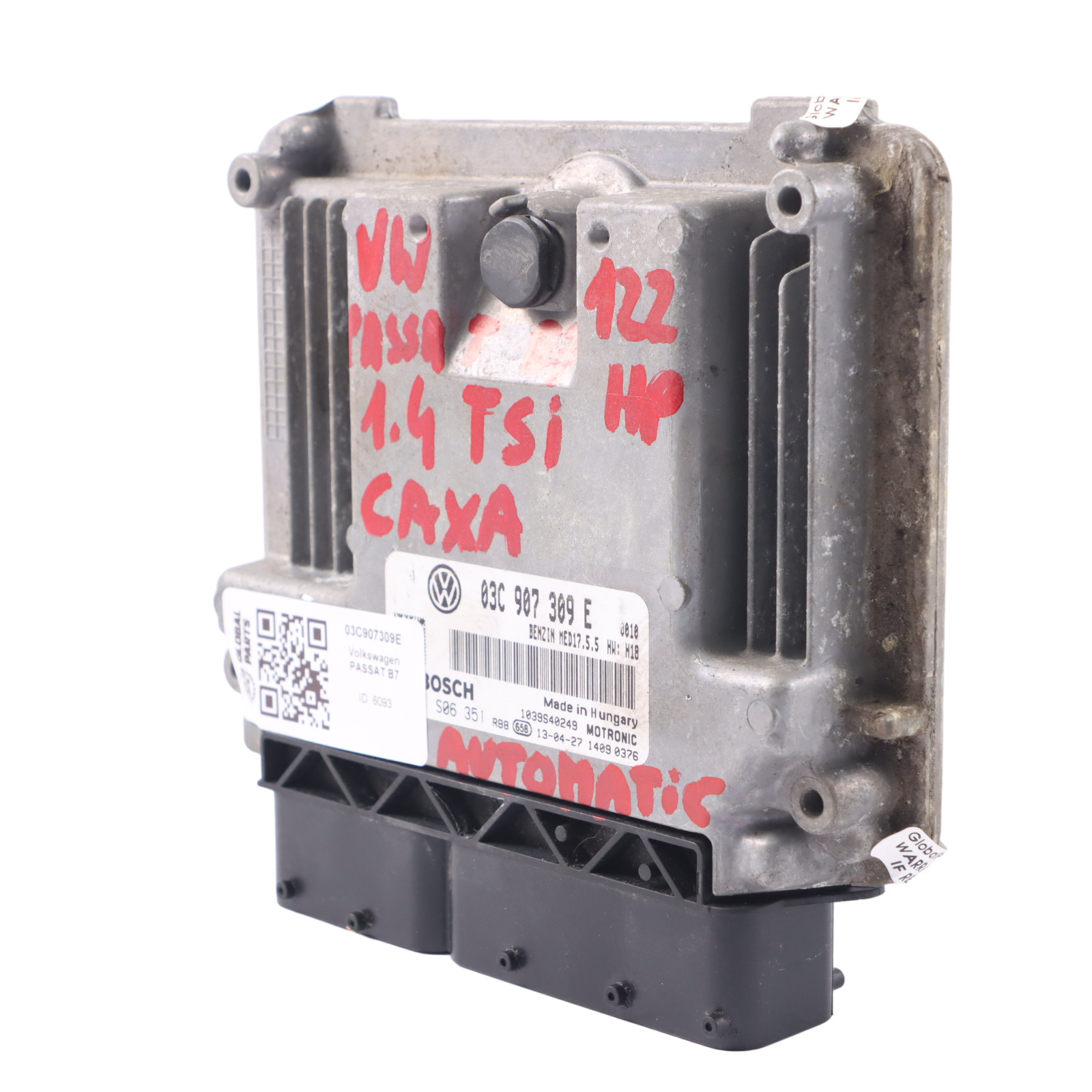 Volkswagen Passat B7 CAXA 122HP ECU Unité Contrôle Moteur Automatique 03C907309E