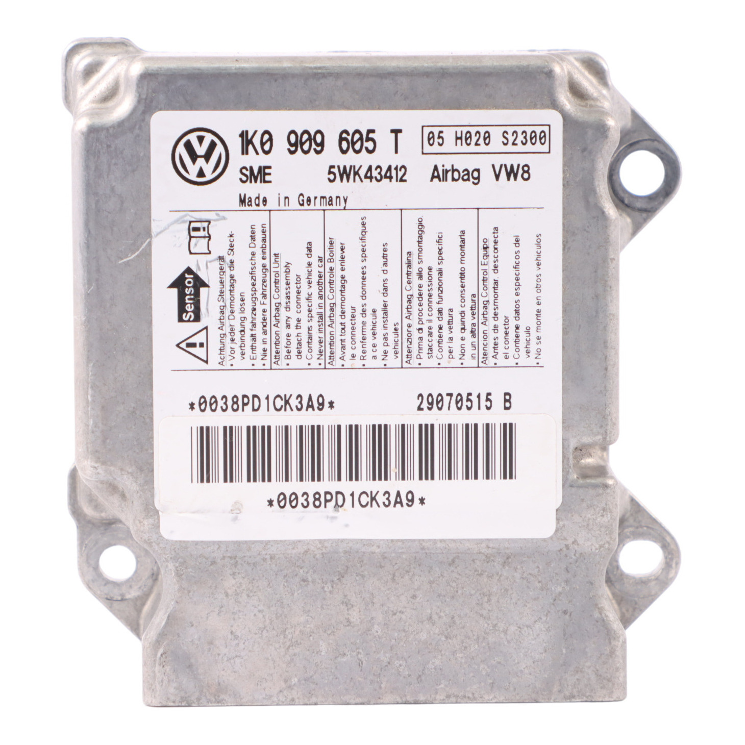 VW Volkswagen Golf 1K Unité Contrôle Module D'air ECU 1K0909605T