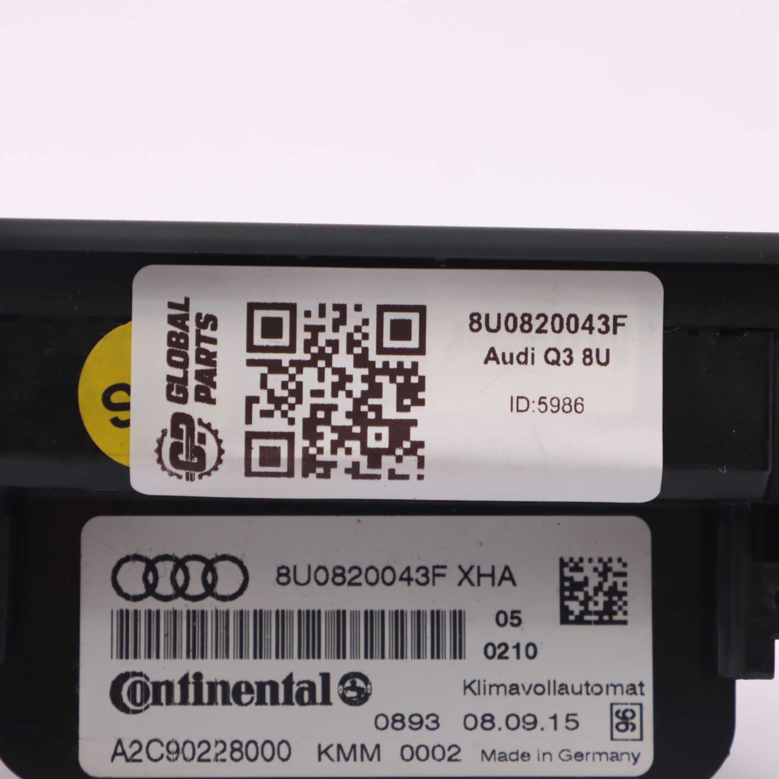 Audi Q3 8U A/C Panneau de commande de climatisation 8U0820043F