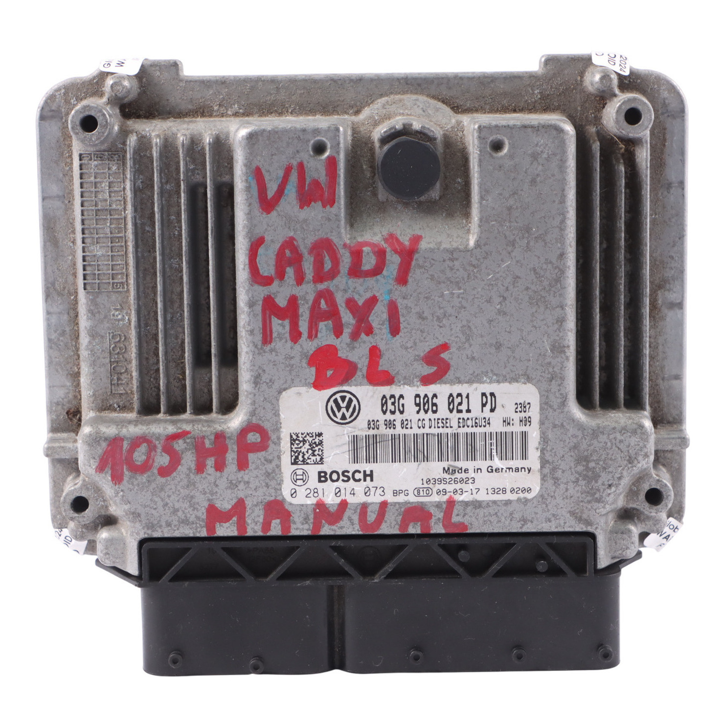 VW Caddy 1.9 TDI BLS 105HP Engine Control Unit Module ECU 03G906021PD Manual