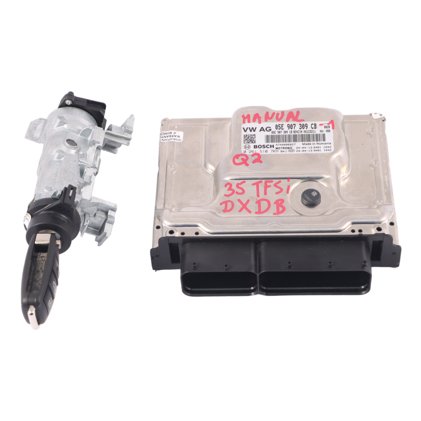 Audi Q2 GA 35 TFSI 1.5 DXDB Kit ECU moteur Clé d'allumage 05E907309CB Manual