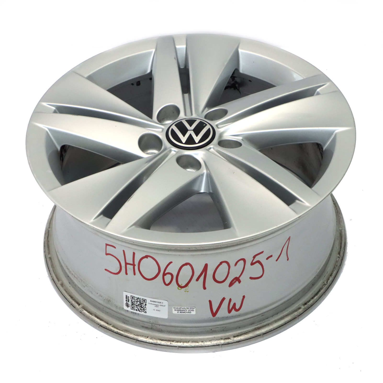 VW Volkswagen Golf Mk8 Argent Jante Alliage 16" ET:48 7J 5H0601025