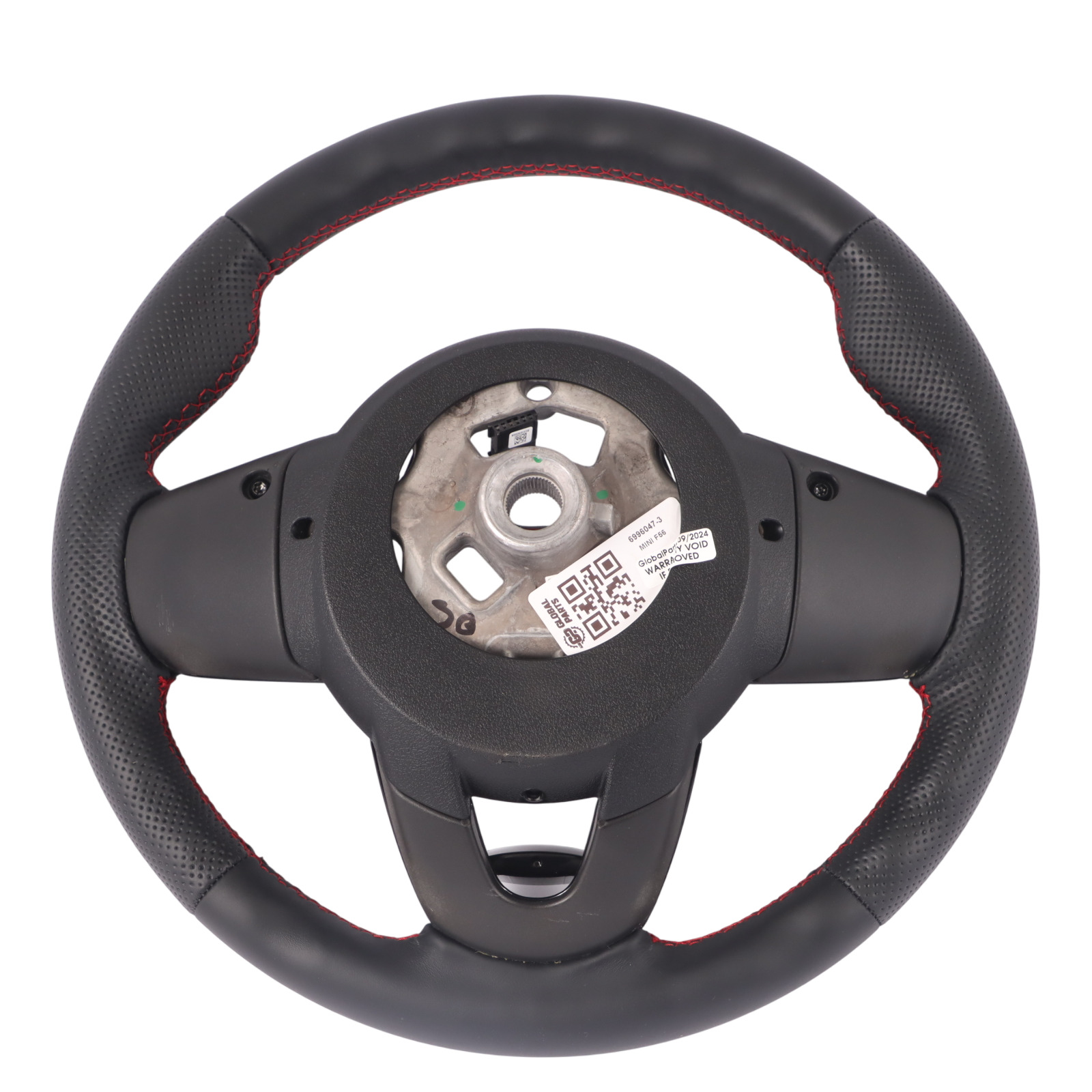 Mini Cooper F54 F55 F56 F60 NEW Black Leather Sport Steering Wheel Red Thread