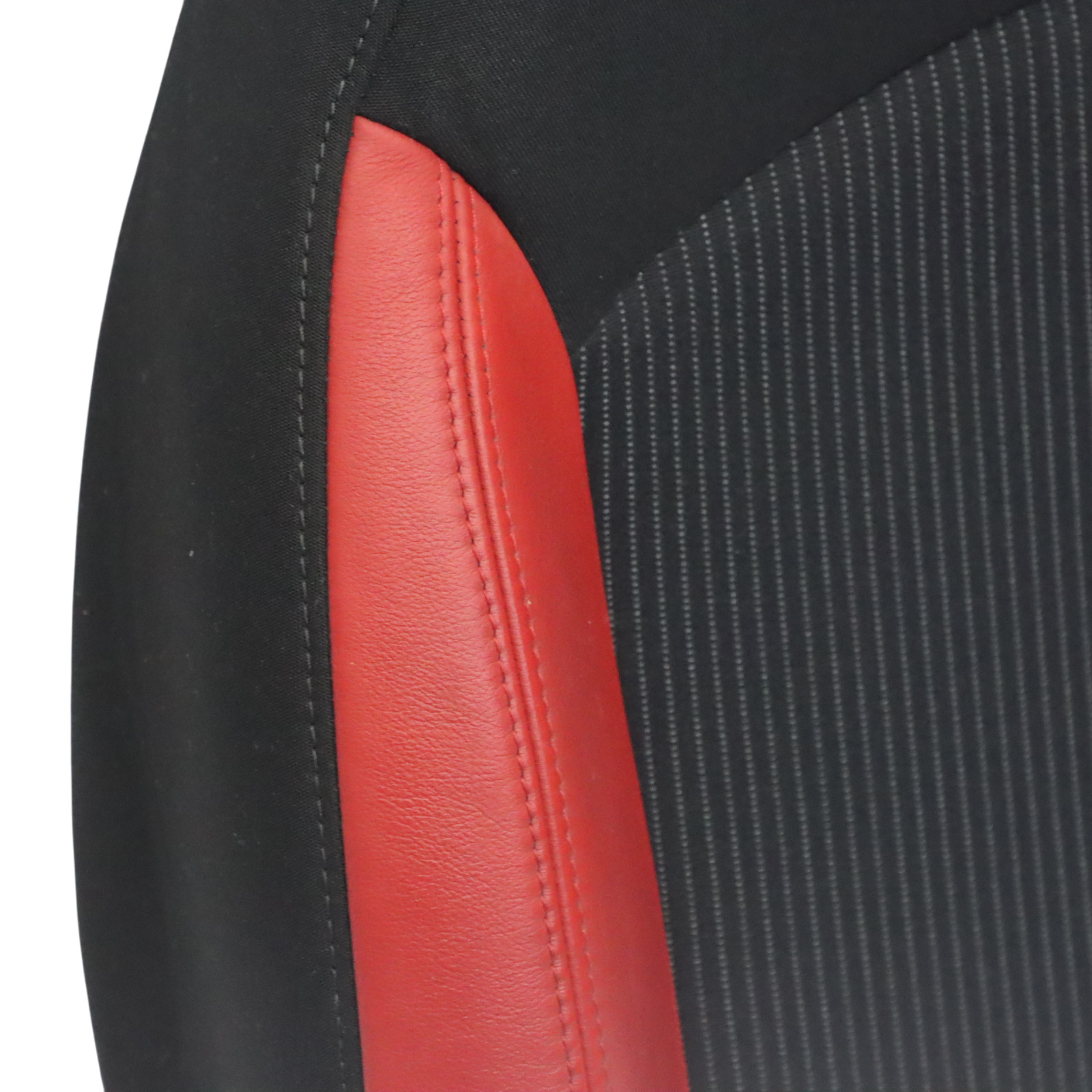 Mini R55 R56 Front Seat Sport Cloth Fabric / Red Leather Left N/S 7242359