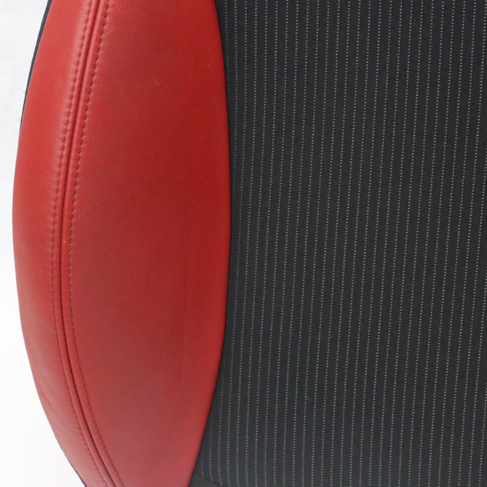 Mini R55 R56 Front Seat Sport Cloth Fabric / Red Leather Left N/S 7242359