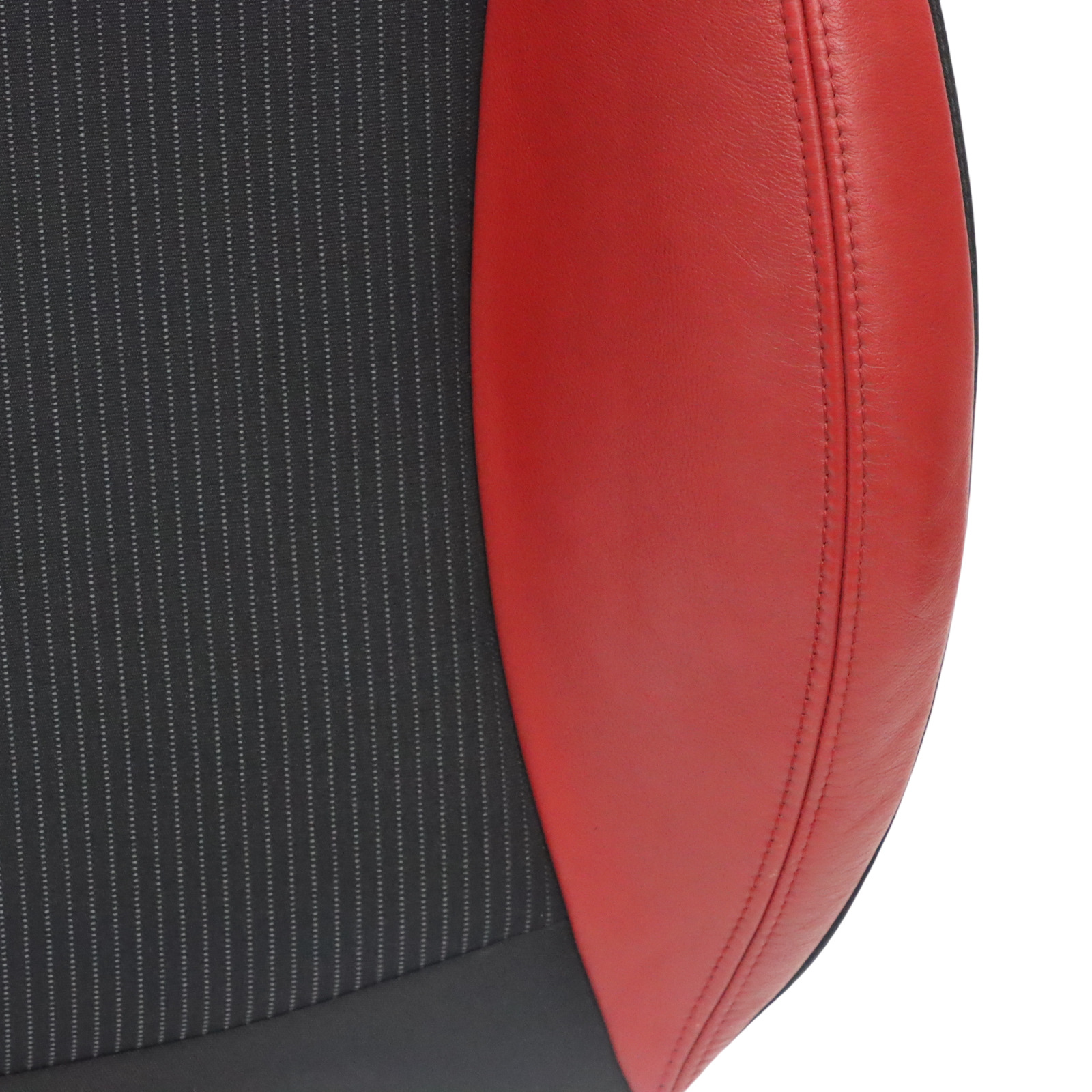 Mini R55 R56 Front Seat Sport Cloth Fabric / Red Leather Left N/S 7242359