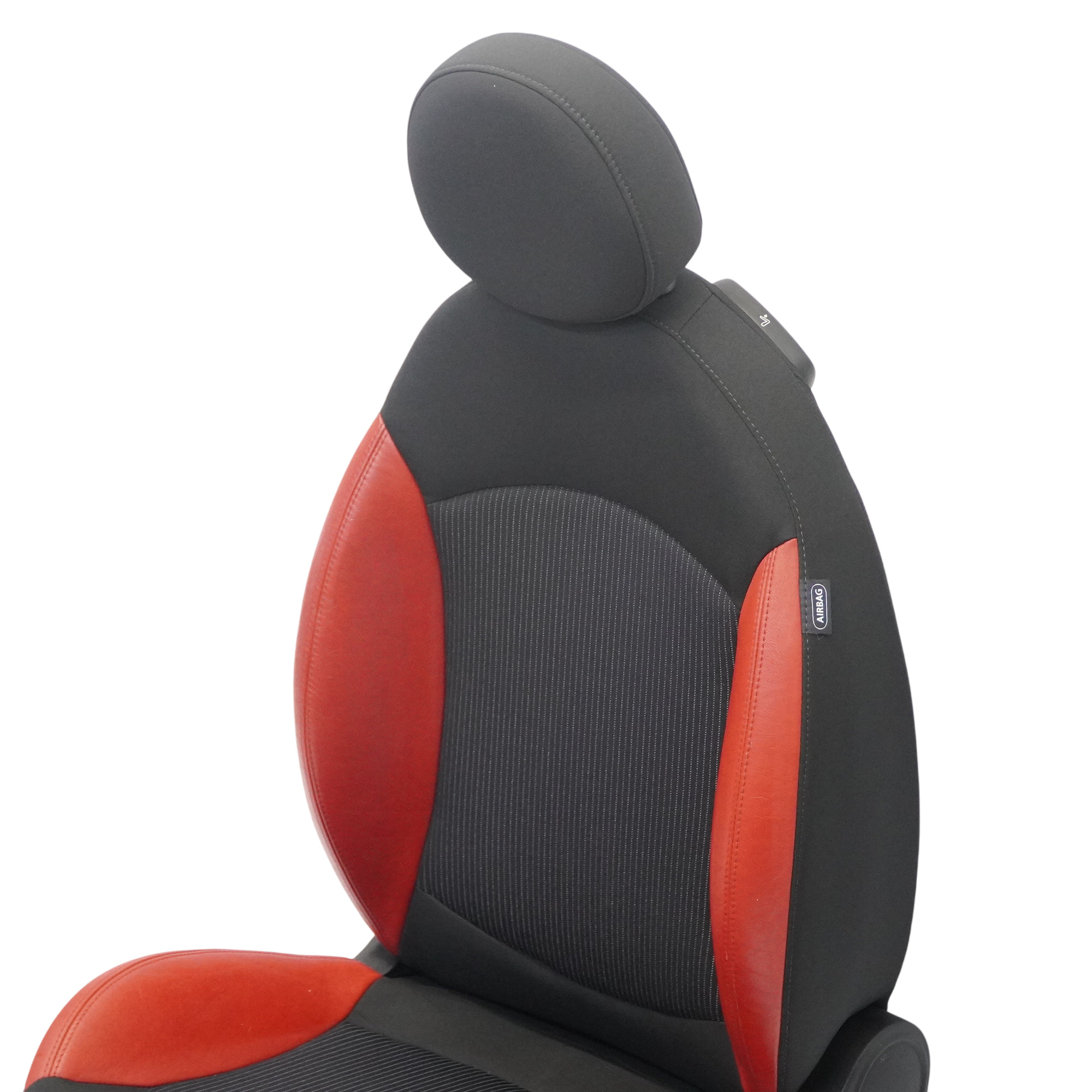 Siège avant Mini R55 R56 LCI Gauche Tissu Sport Cuir Rouge