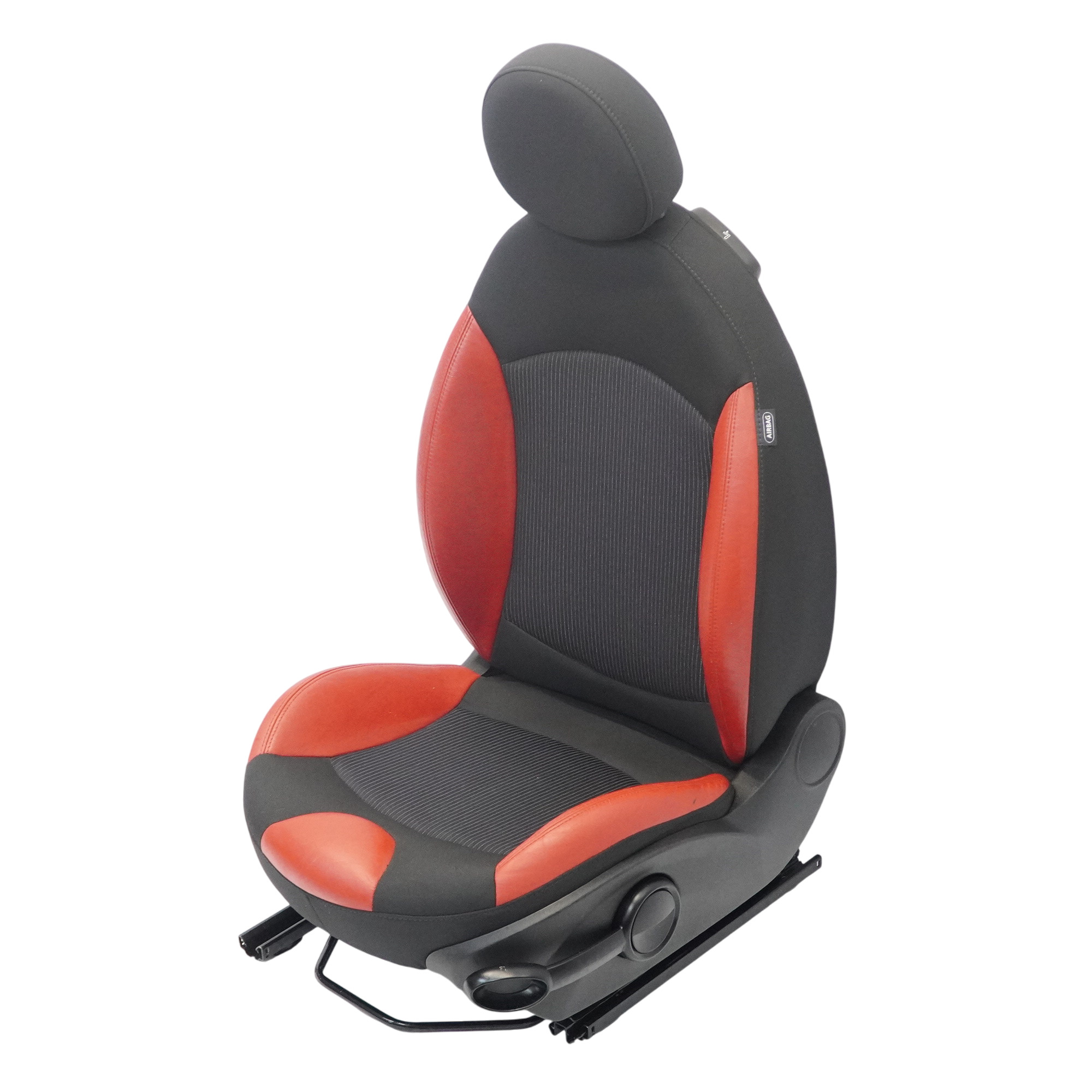 Siège avant Mini R55 R56 LCI Gauche Tissu Sport Cuir Rouge