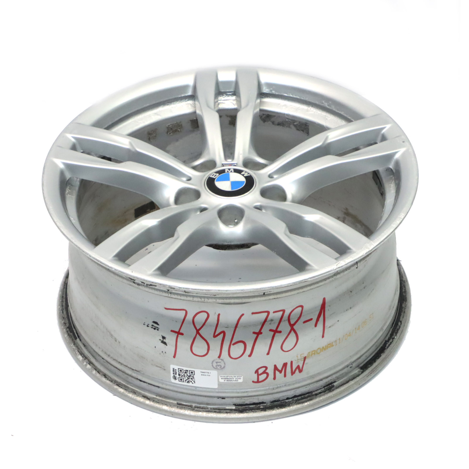 BMW F30 F31 F32 Jante argentée alliage 18" 8J ET:34 M Double rayon 441 7846778