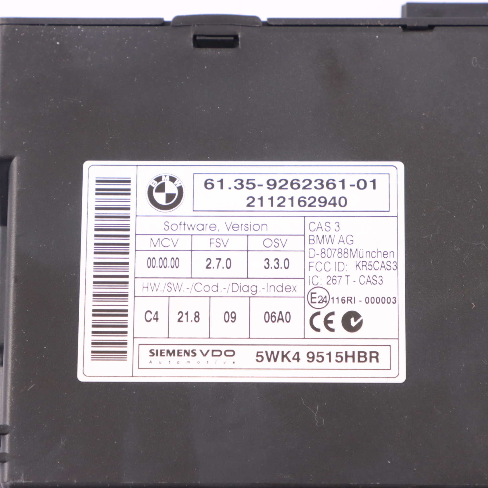 BMW X1 E84 E90 LCI 20dX 320xd N47 177HP ECU Kit DDE 8512498 CAS3 Key Manual