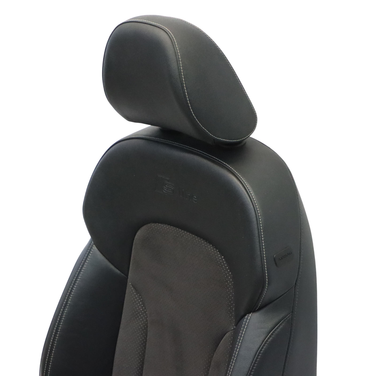 Audi Q5 8R Front Sport Seat S-Line Left N/S Electric Leather Cloth Soul Black