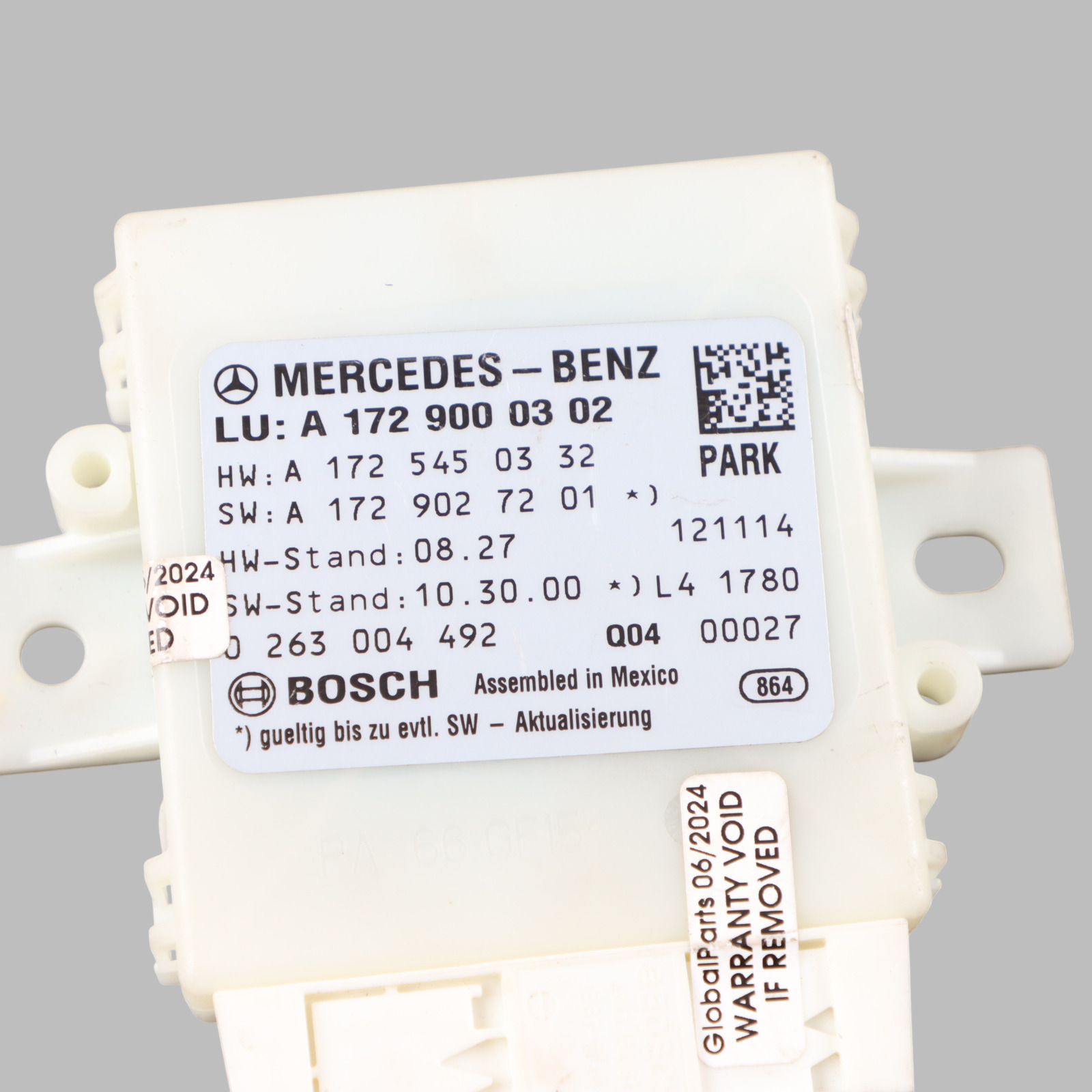 Mercedes R172 PDC Module contrôle du capteur distance stationnement A1729000302