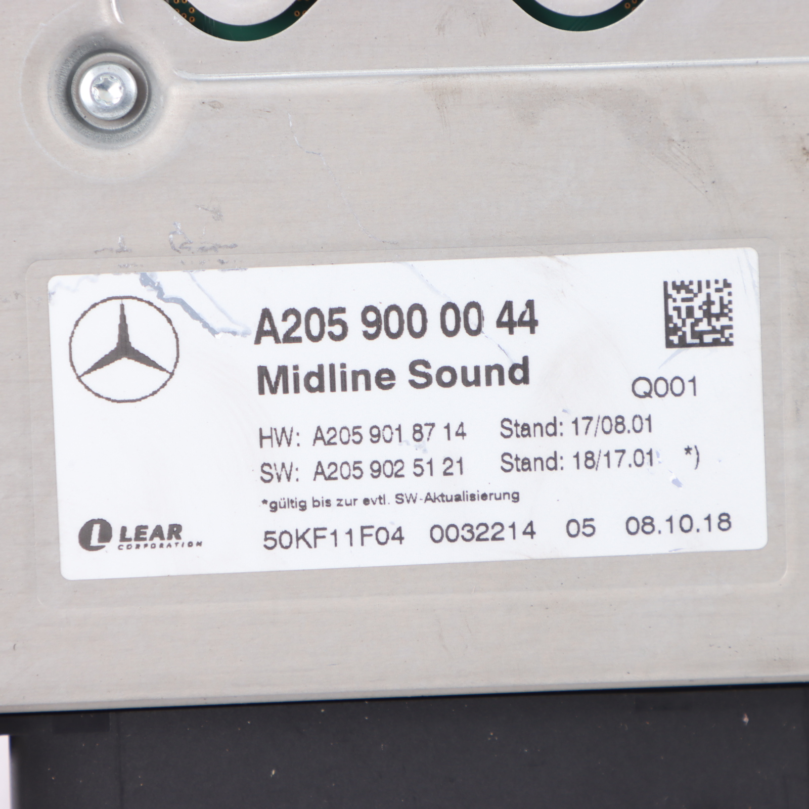 Mercedes C205 Midline Sound Audio Amplifier Unit A2059000044