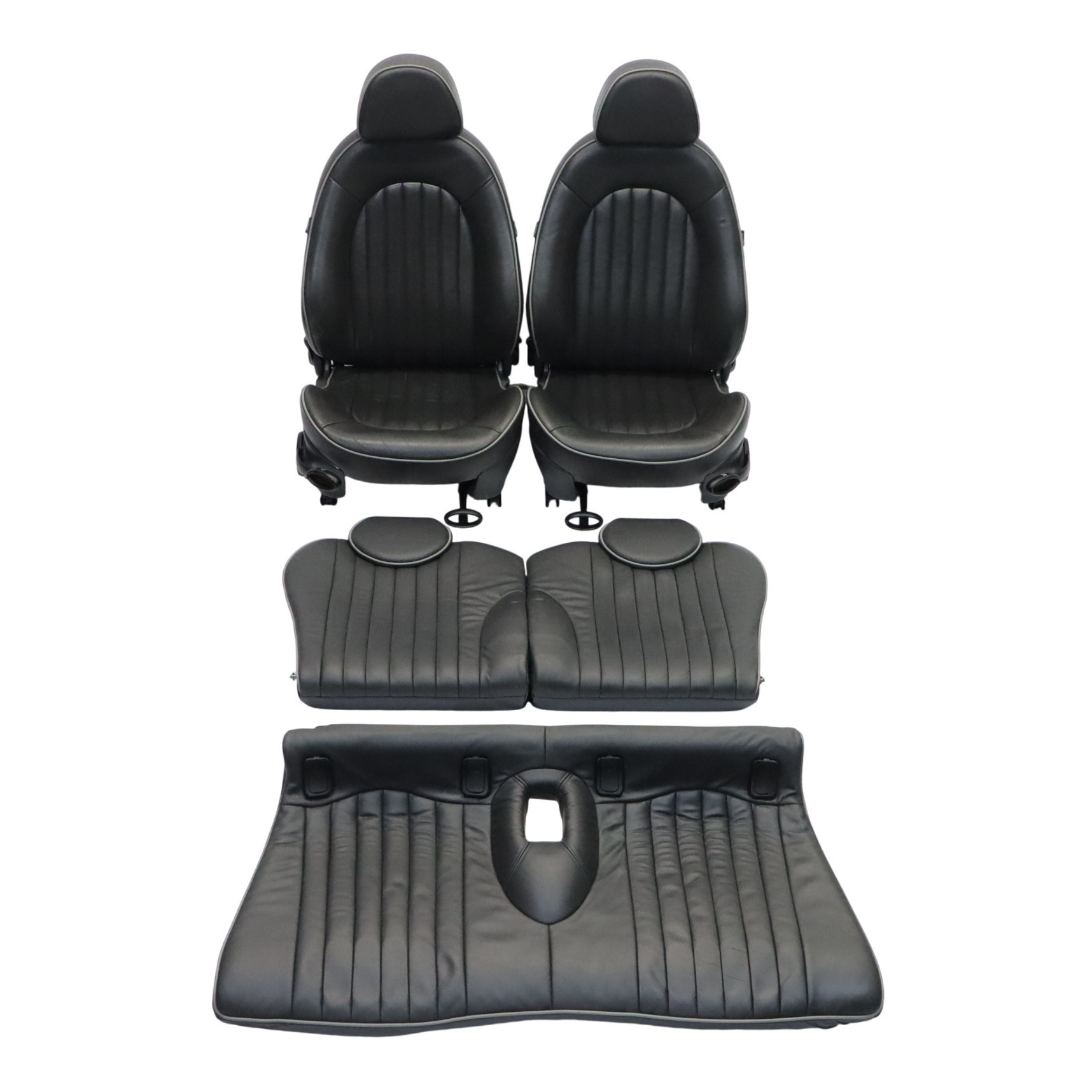 Leather Seats Mini R50 English Park Lane Panther Black Front Rear Seat