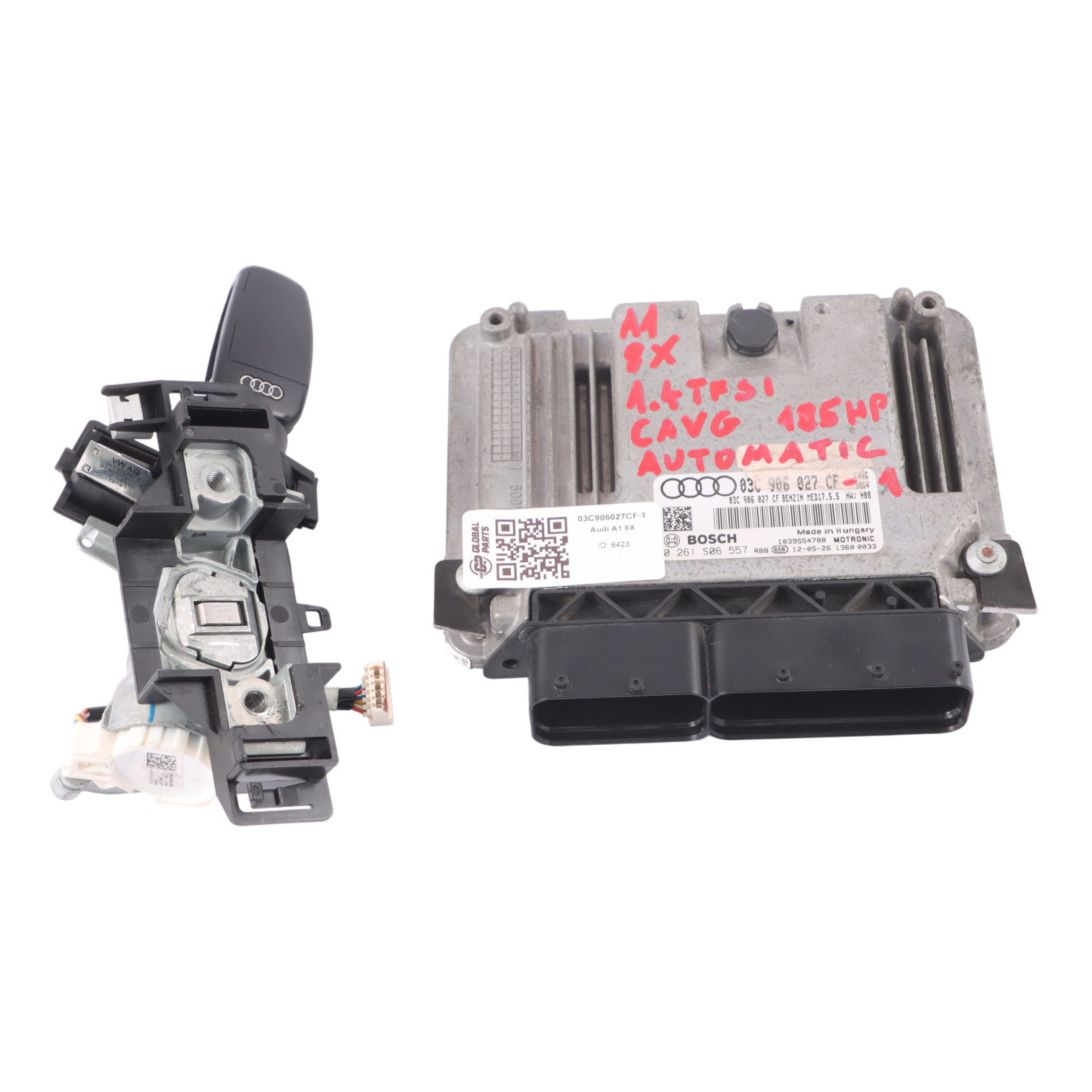 Audi A1 8X 1.4 TFSI CAVG 185HP Petrol Moteur ECU Kit Clé de contact 03C906027CF