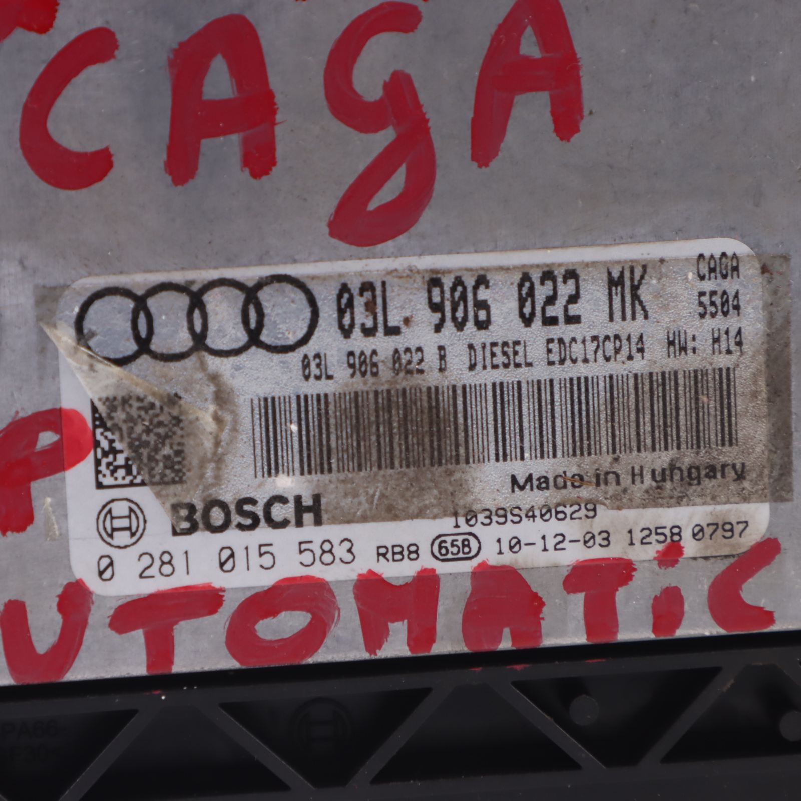 Audi A4 B8 2.0 TDI Diesel CAGA 143HP Unité Moteur ECU 03L906022MK Automatique