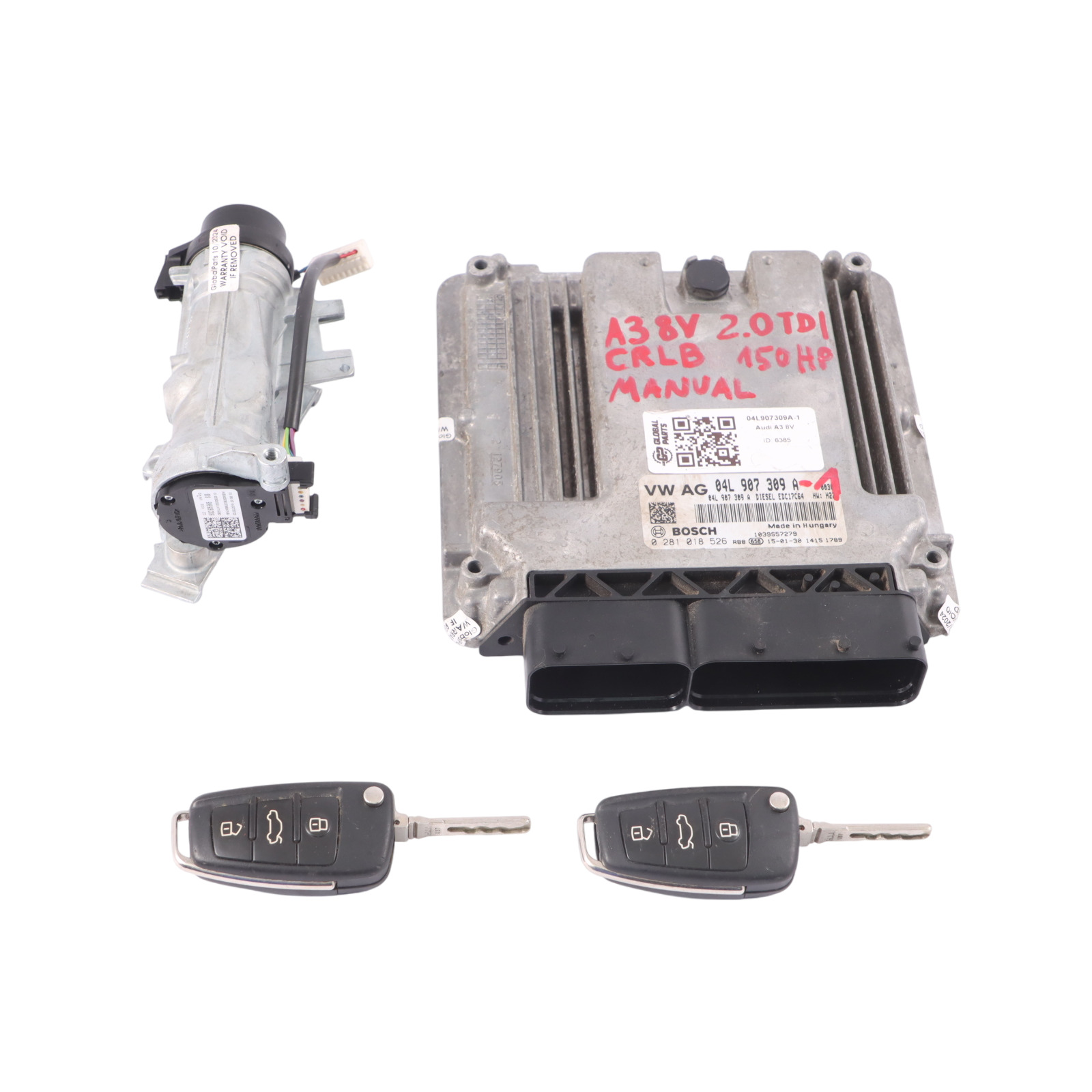 Audi A3 8V 2.0 TDI CRLB 150HP Moteur ECU Kit Allumage + 2 clés 04L907309A Manual