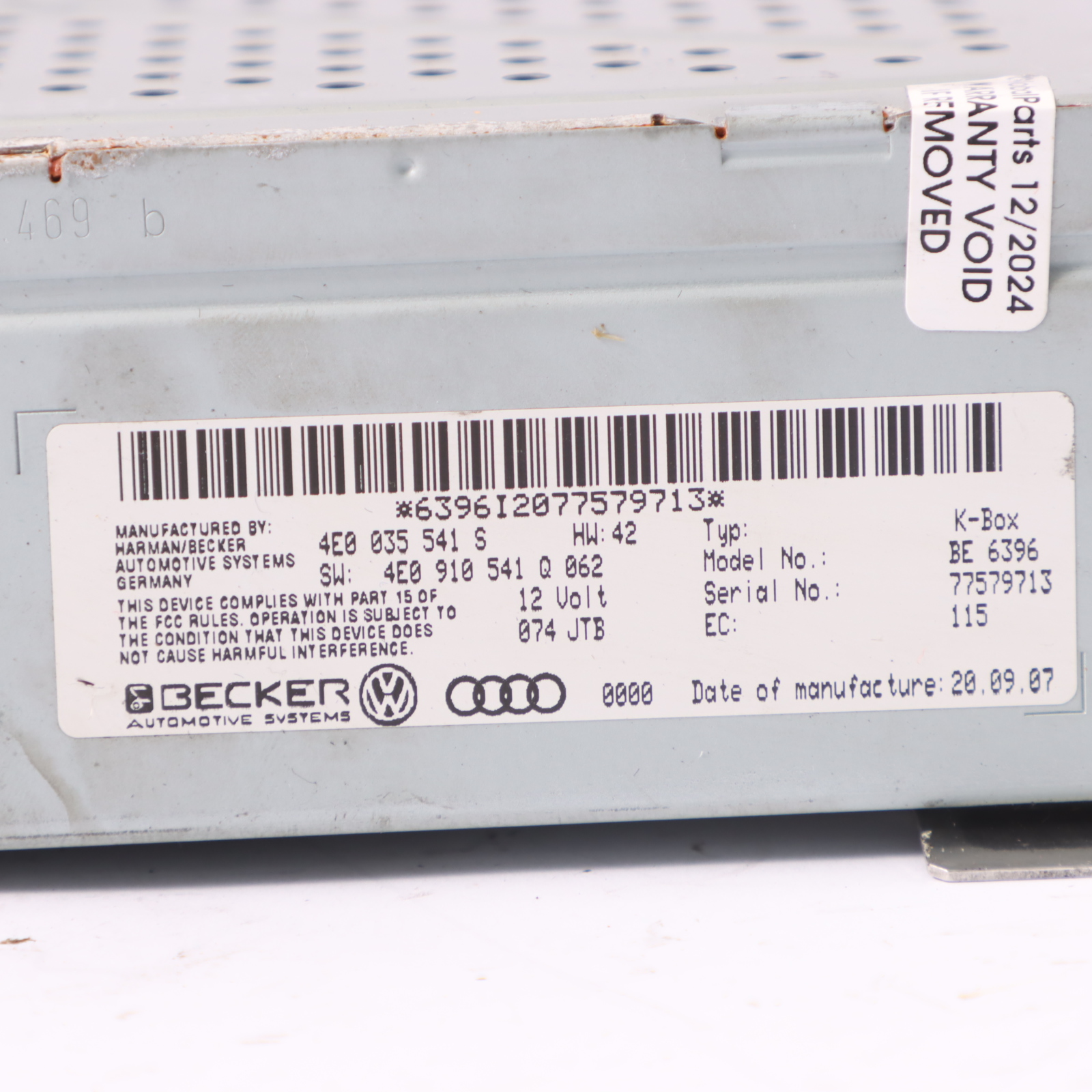 Audi Q7 4L Radio Multimedia Receiver Control Module Unit 4E0035541S