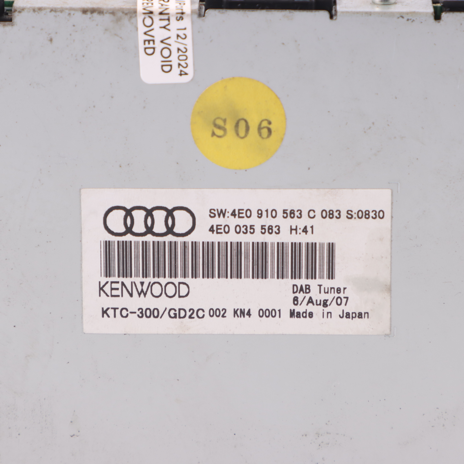 Audi S8 D3 Radio numérique DAB Module récepteur tuner Kenwood 4E0035583C