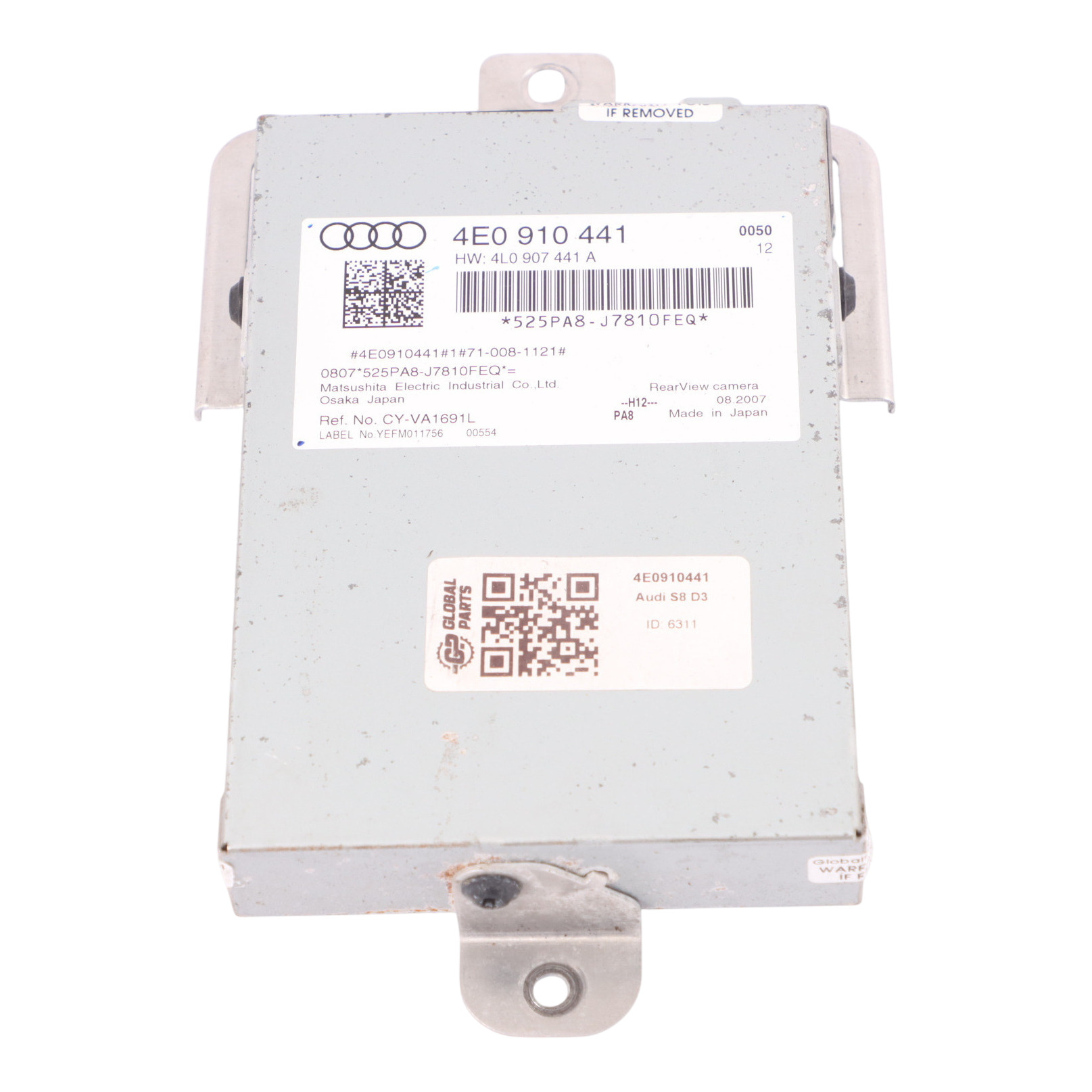 AUDI A8 S8 D3 Caméra de recul Module de contrôle vision arrière ECU 4E0910441 