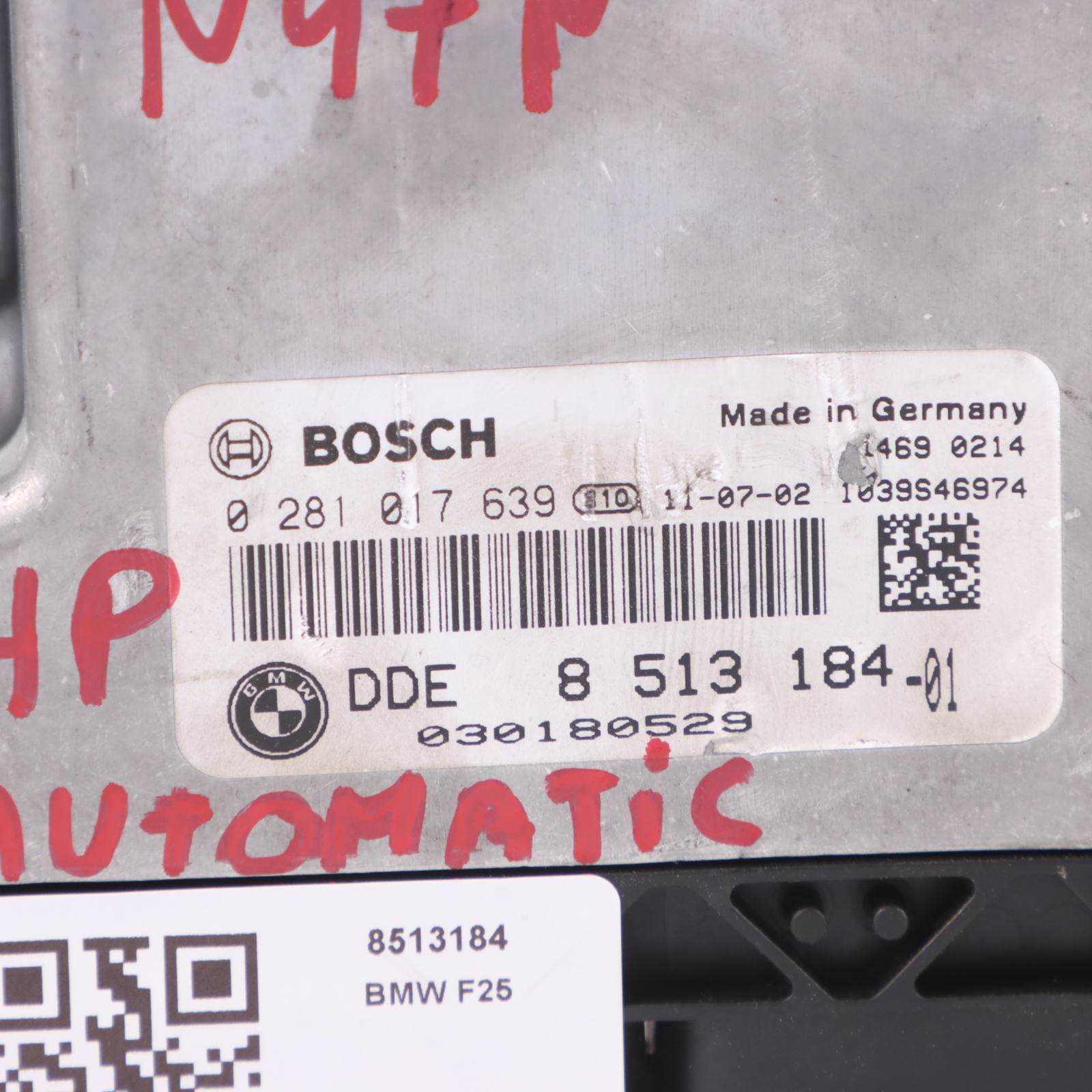 BMW X3 F25 20dX Diesel N47N 184HP Module Moteur ECU DDE 8513184 Automatique