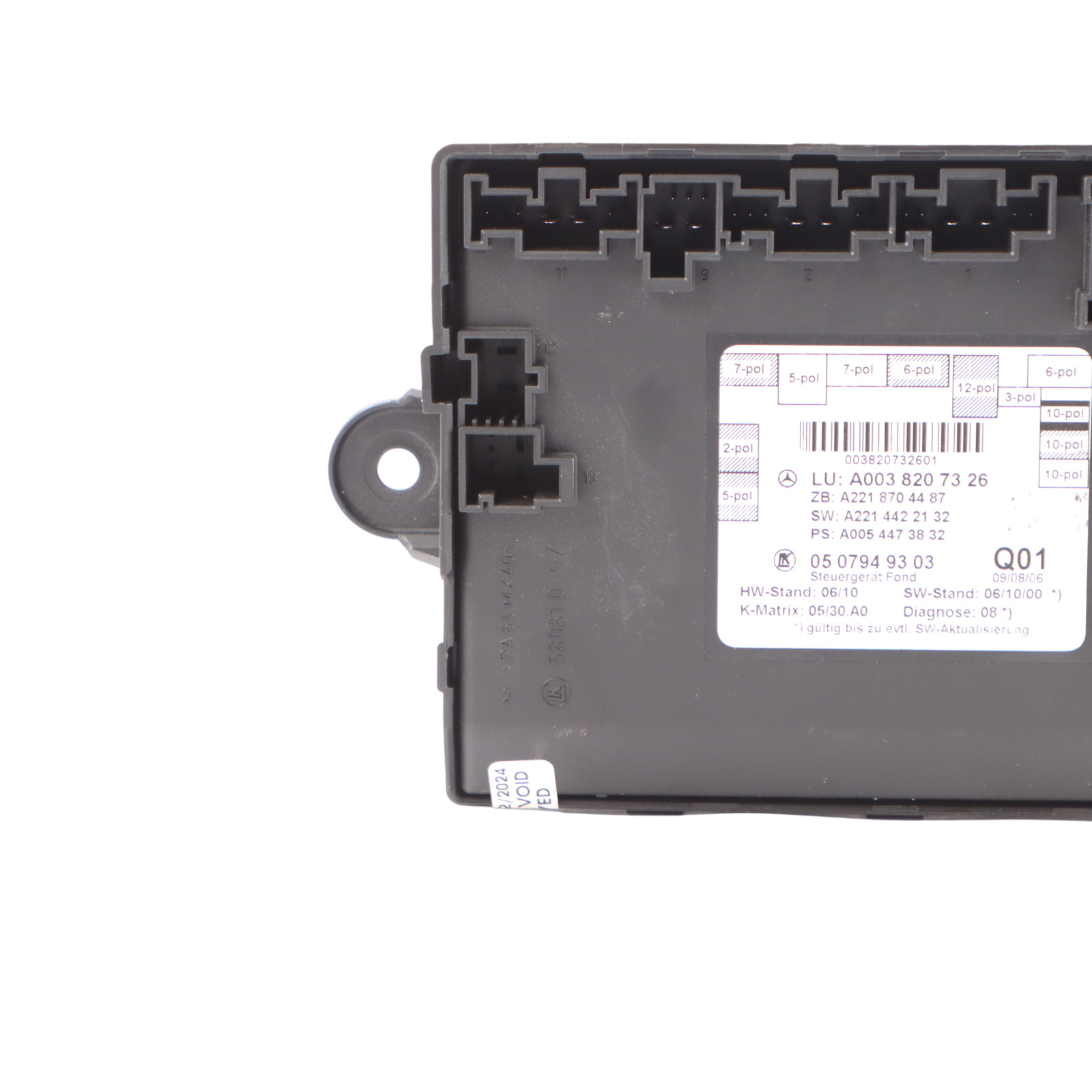 Mercedes W221 Unité contrôle module de la porte arrière gauche ECU A0038207326