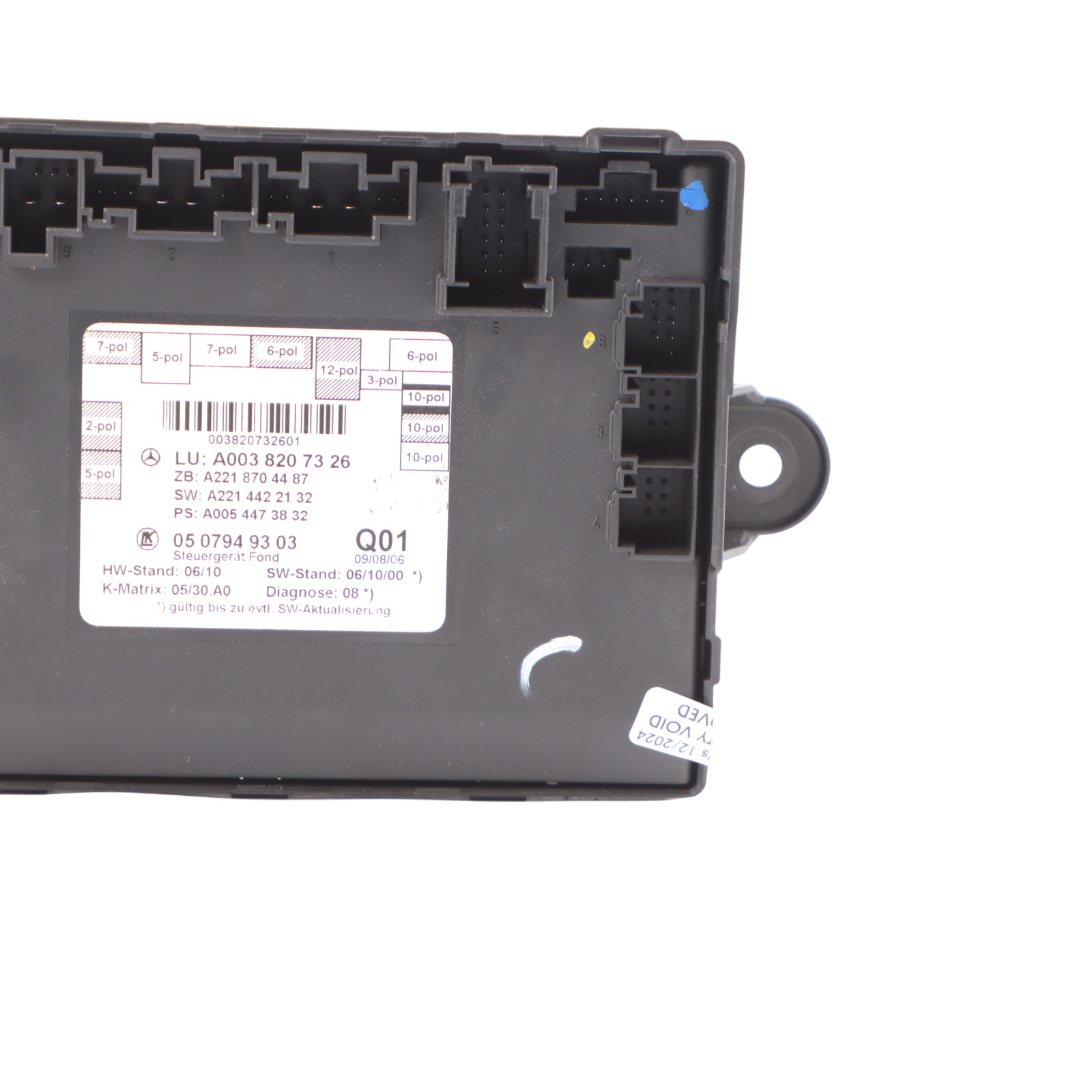 Mercedes W221 Unité contrôle module de la porte arrière gauche ECU A0038207326