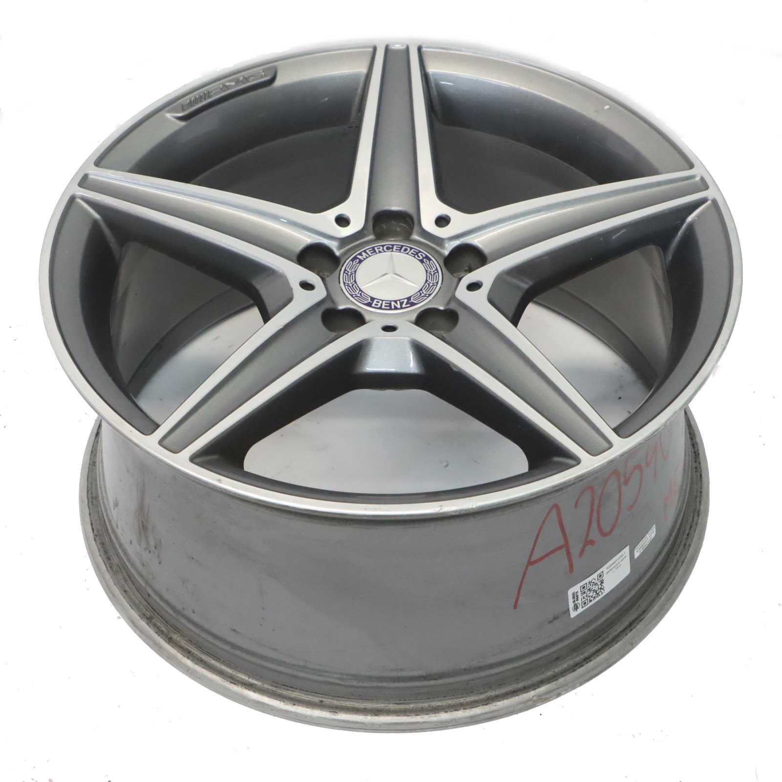 Mercedes W205 Himalaya Grey AMG Alloy Wheel Rim 5 Spoke 18" 8,5J A2054011200