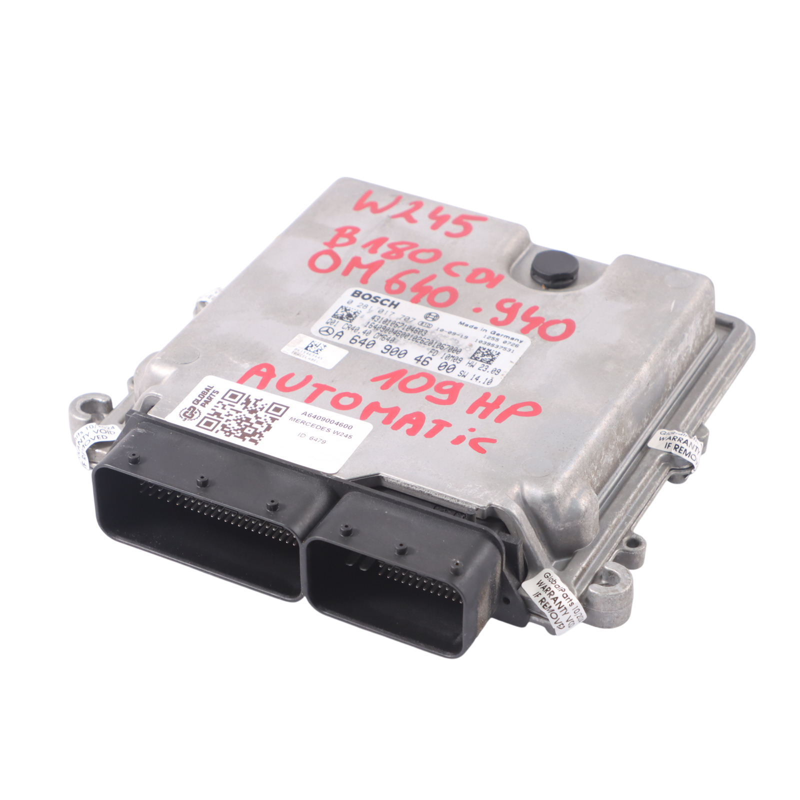 Mercedes W245 B180 CDI 640.940 Unité contrôle moteur ECU A6409004600 Automatique