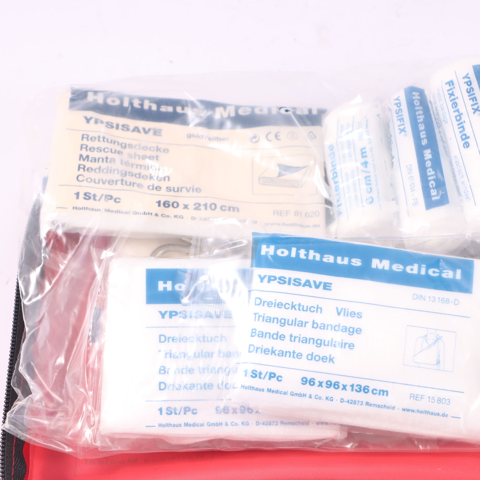 Audi A7 4G8 Kit premiers soins d'urgence Pochette bandages Sac rouge 4E0860282A