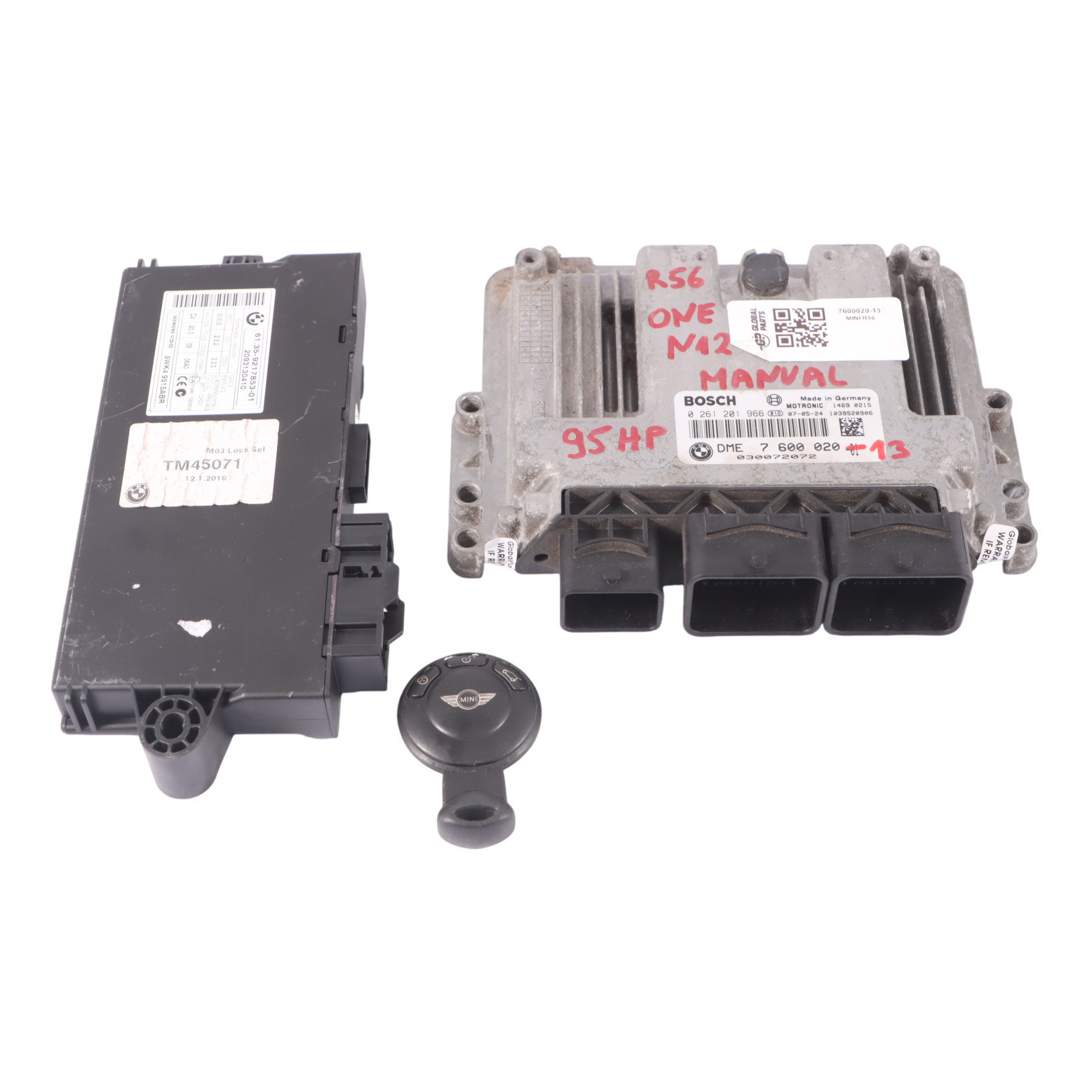 Mini One R56 N12 1.4 95HP Engine ECU DME Kit CAS3 Key 7600020 Manual