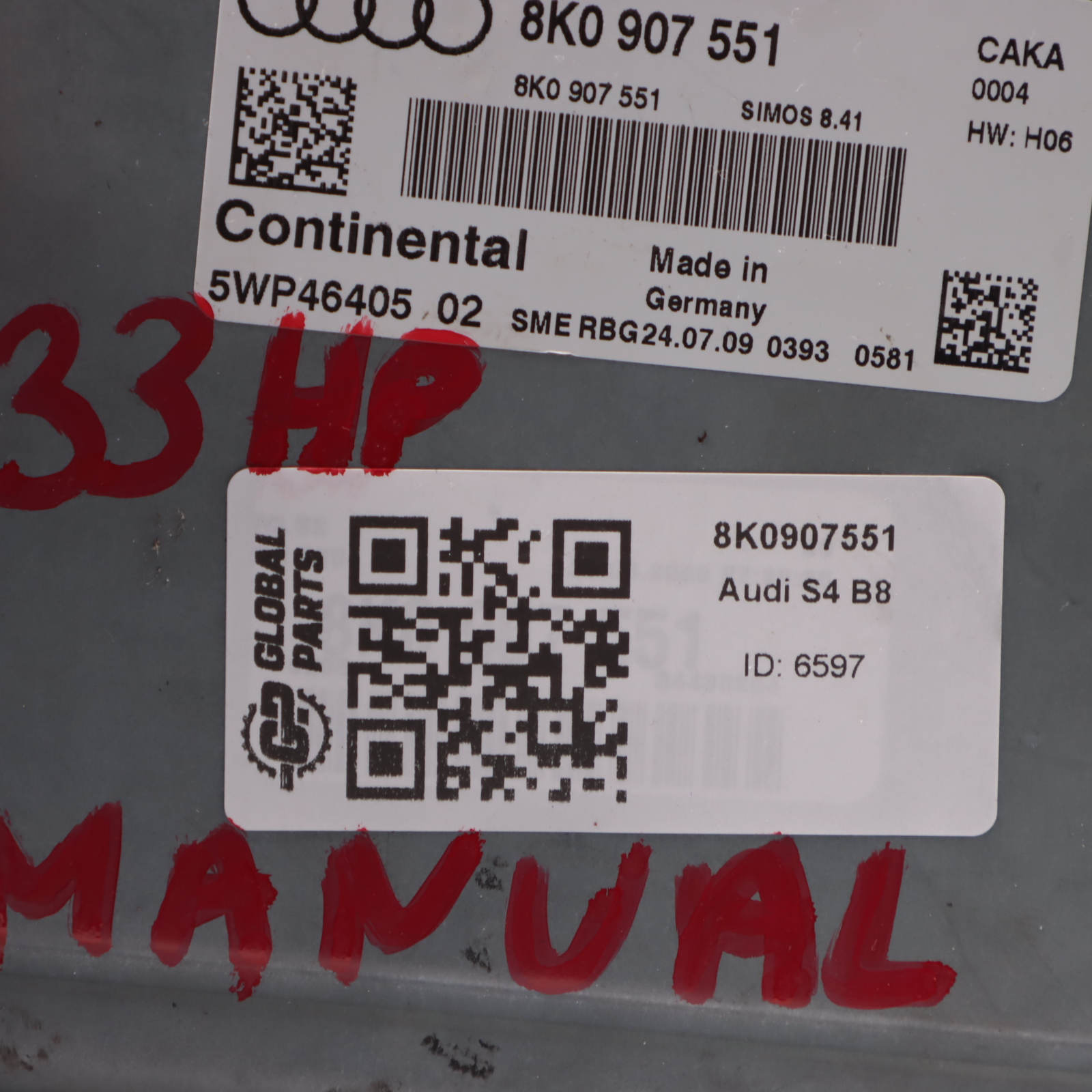 Audi A4 S4 B8 3.0 TFSI 333HP CAKA Quattro Moteur Control Unit ECU 8K0907551