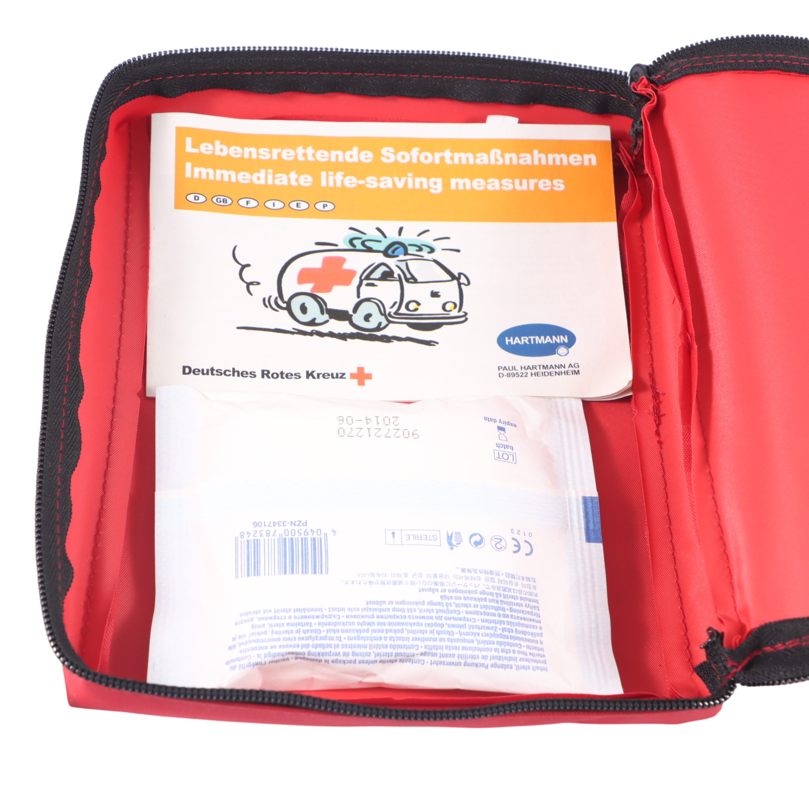 Audi A4 B8 Kit de premiers soins d'urgence Pochette bandages rouge 8P0860282A