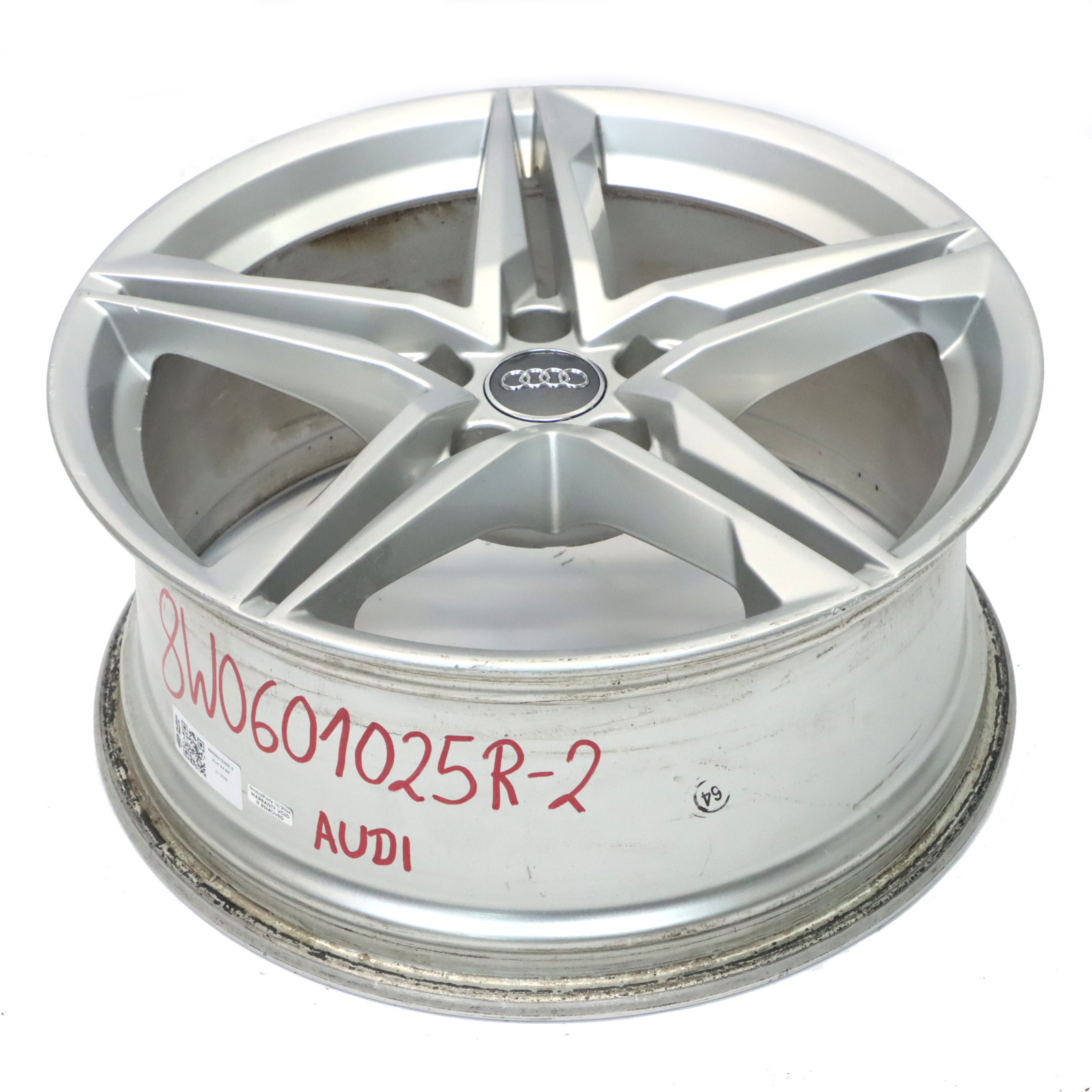 Audi A4 B9 Jante argentée alliage 18" 8J ET:40 Double étoile 8W0601025R